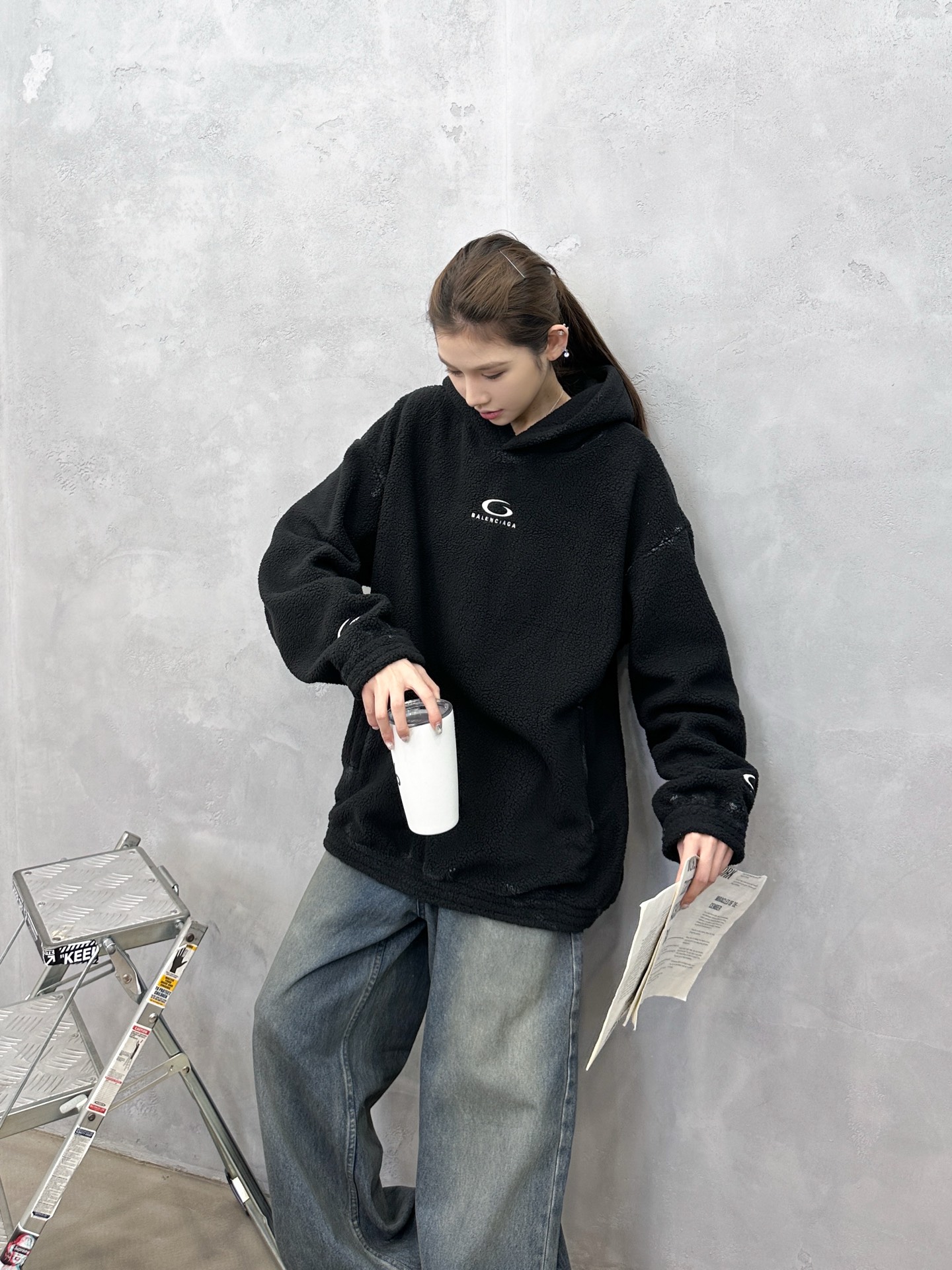 🌾巴黎 ｜ 新款摇粒绒套头，成衣洗水丙烯工艺加多处刺绣标，保暖摇粒绒面料，男女同款，尺码sml