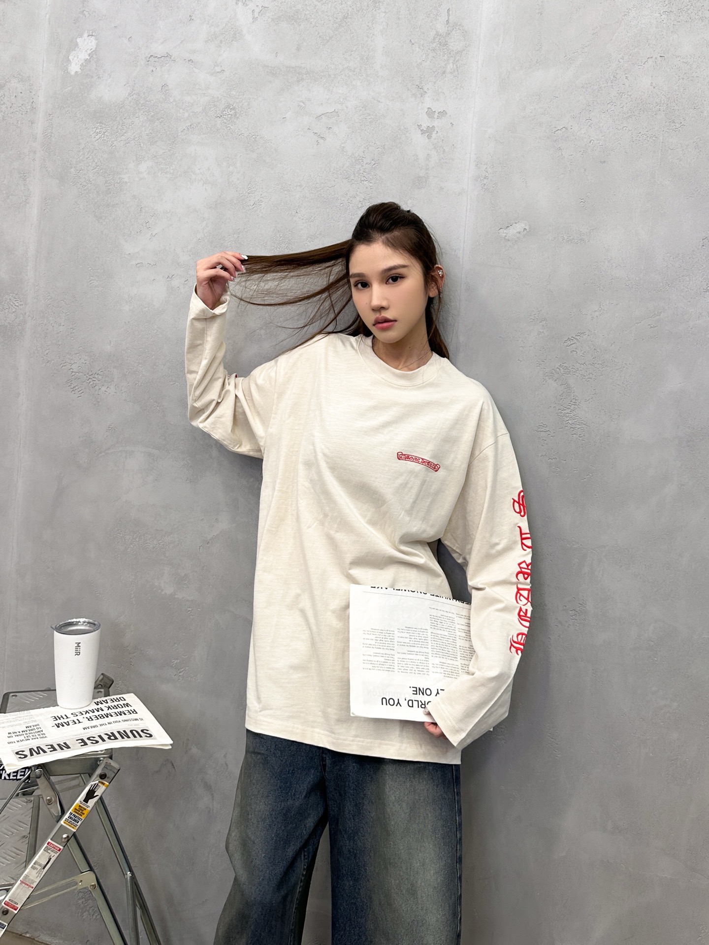 🌾克罗心 ｜ 新款长袖t，成衣洗水加4处刺绣工艺，男女同款，尺码sml