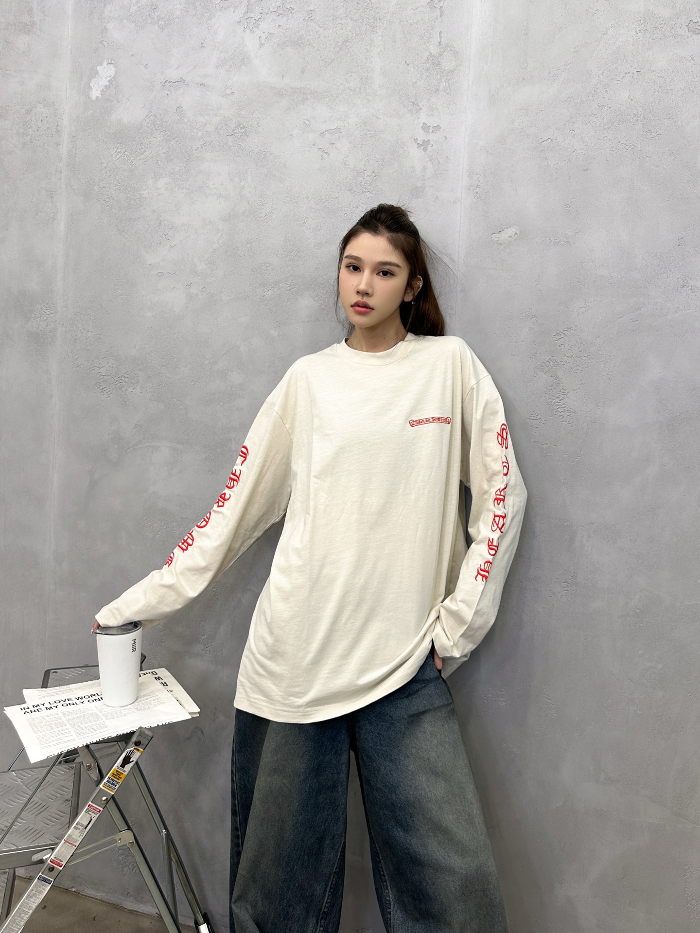 🌾克罗心 ｜ 新款长袖t，成衣洗水加4处刺绣工艺，男女同款，尺码sml