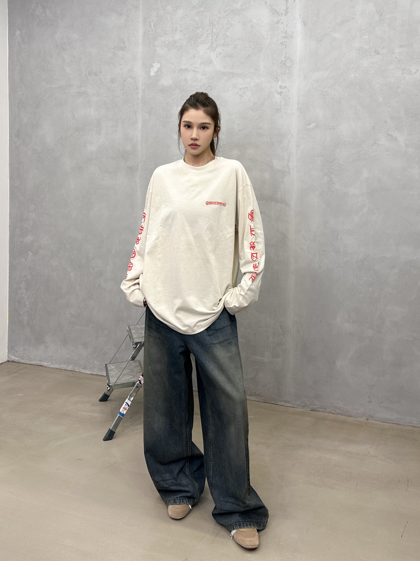 🌾克罗心 ｜ 新款长袖t，成衣洗水加4处刺绣工艺，男女同款，尺码sml