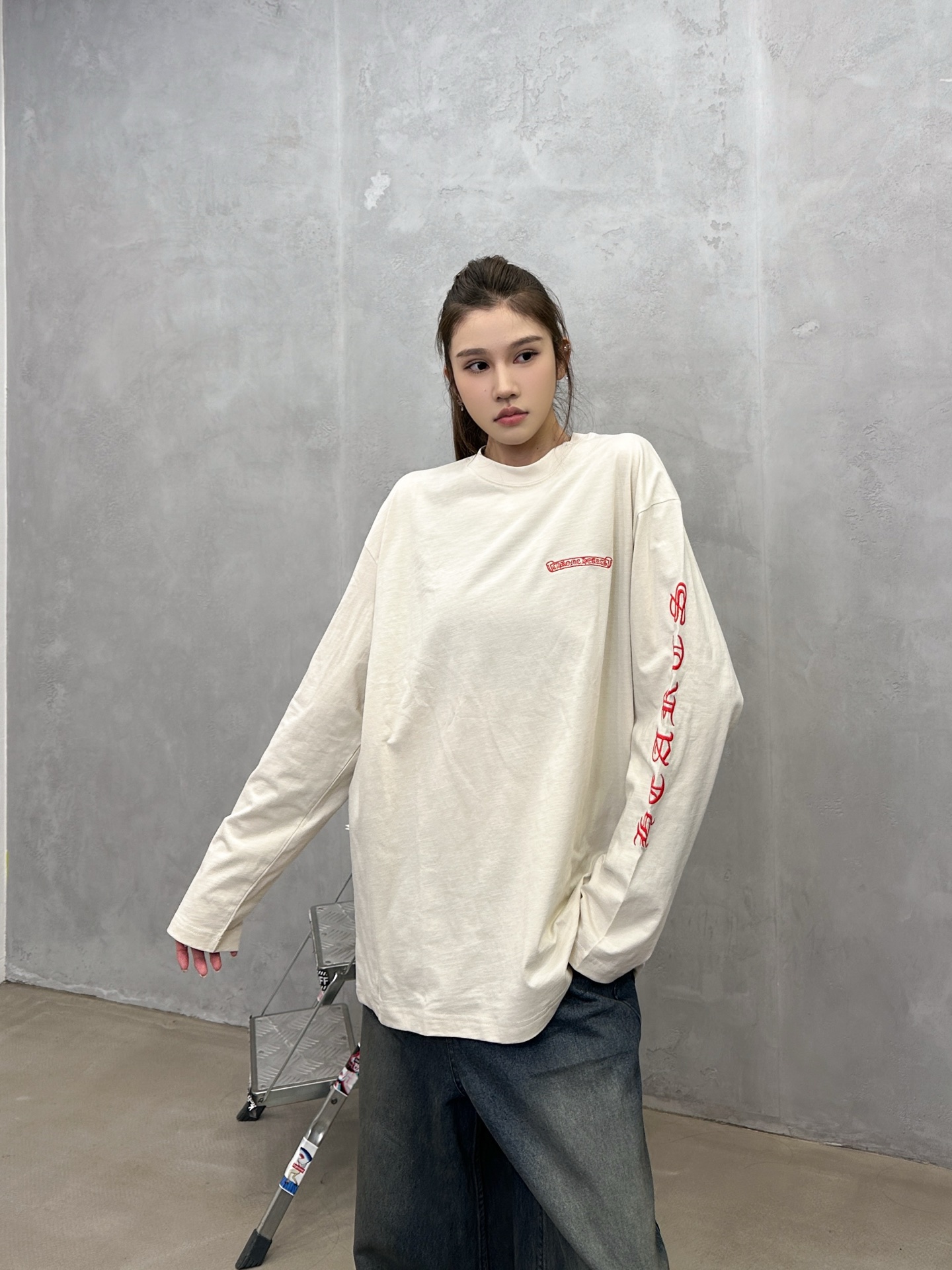 🌾克罗心 ｜ 新款长袖t，成衣洗水加4处刺绣工艺，男女同款，尺码sml