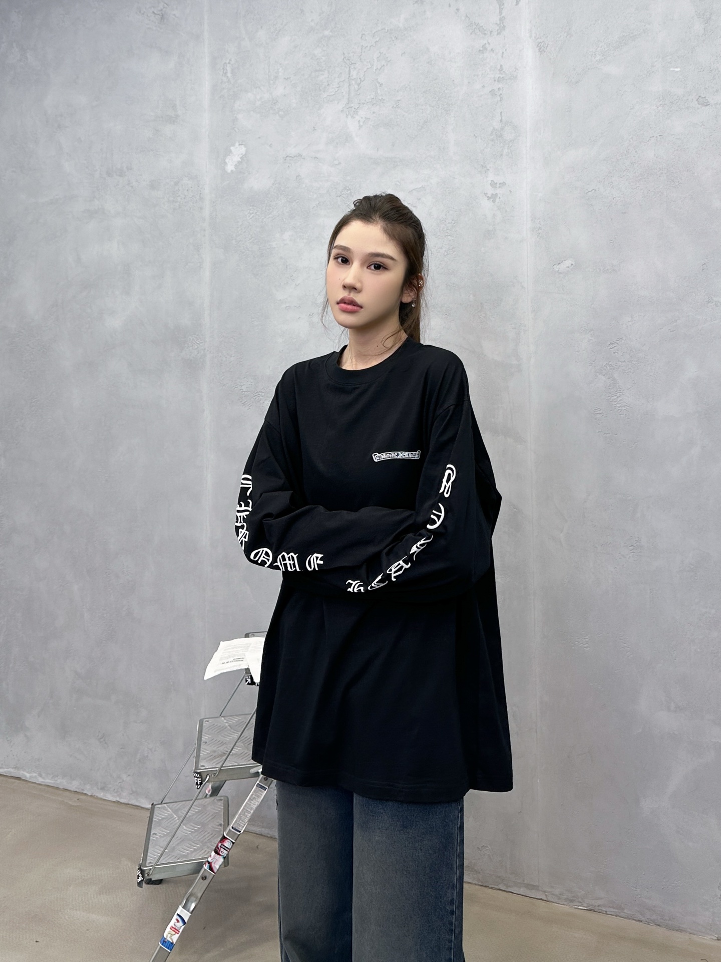 🌾克罗心 ｜ 新款长袖t，成衣洗水加4处刺绣工艺，男女同款，尺码sml