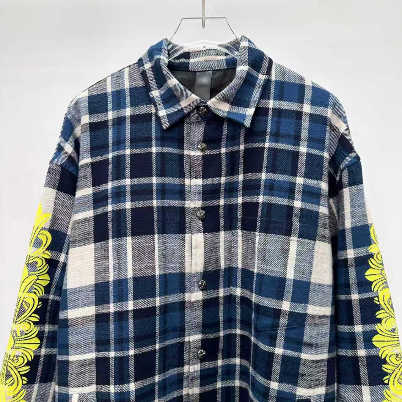 🌾克罗心 ｜ 新款棉衬衣，成衣洗水印花工艺，休闲时尚全棉格子面料，男女同款，尺码sml