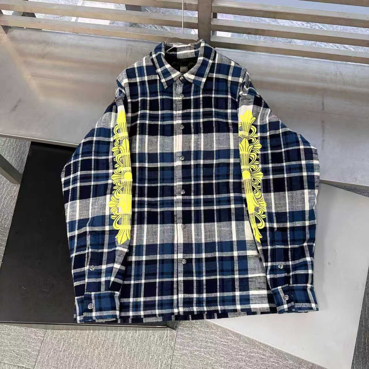 🌾克罗心 ｜ 新款棉衬衣，成衣洗水印花工艺，休闲时尚全棉格子面料，男女同款，尺码sml