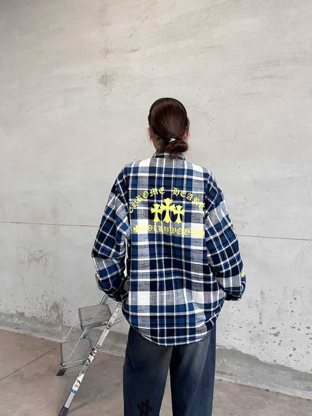 🌾克罗心 ｜ 新款棉衬衣，成衣洗水印花工艺，休闲时尚全棉格子面料，男女同款，尺码sml