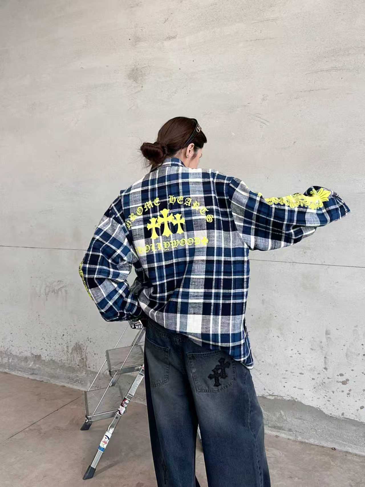 🌾克罗心 ｜ 新款棉衬衣，成衣洗水印花工艺，休闲时尚全棉格子面料，男女同款，尺码sml