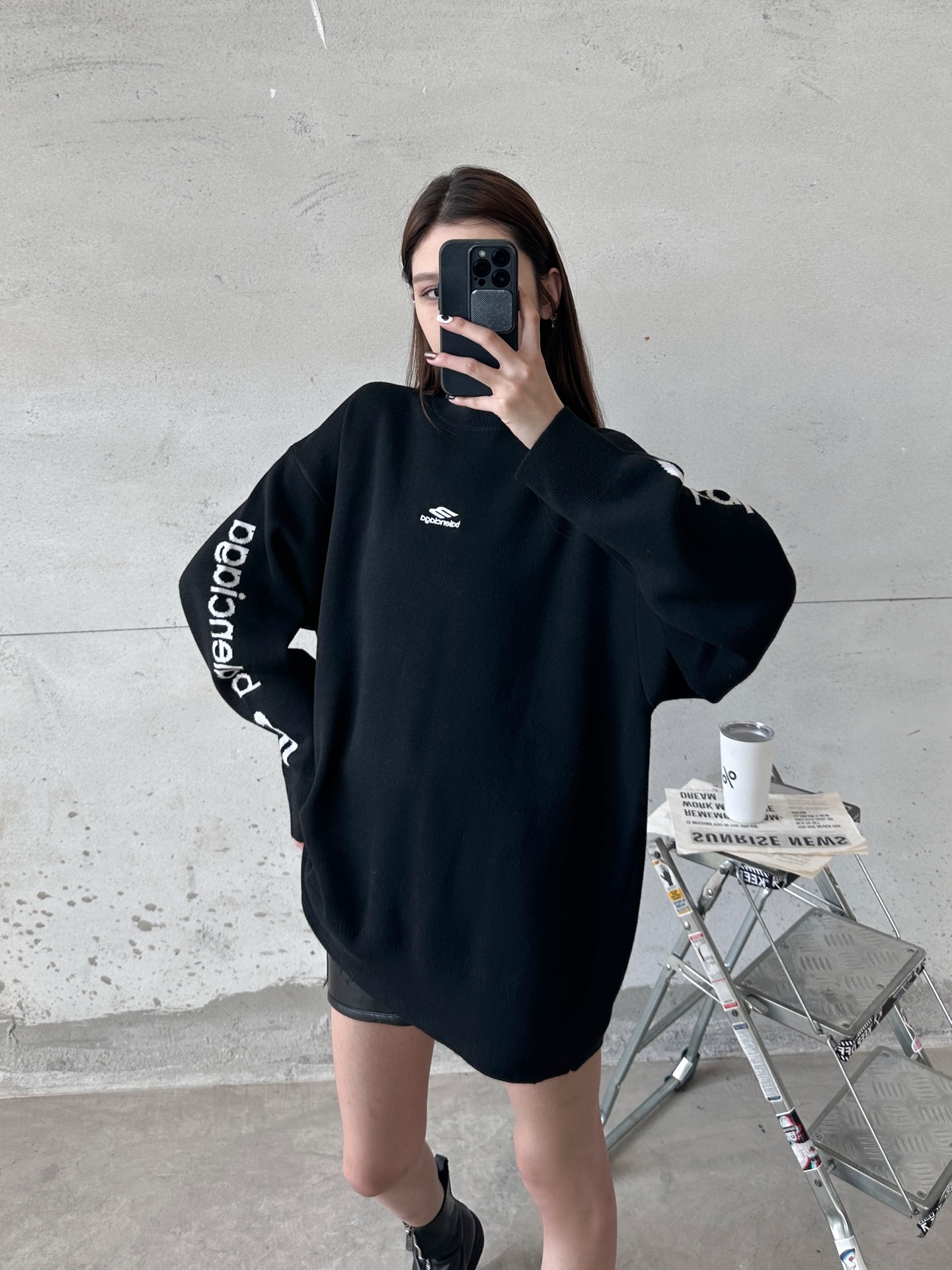 🌾巴黎 ｜ 新款羊毛上衣，经典刺绣标，提花羊毛混纺纱线，时尚休闲，男女同款，尺码sml