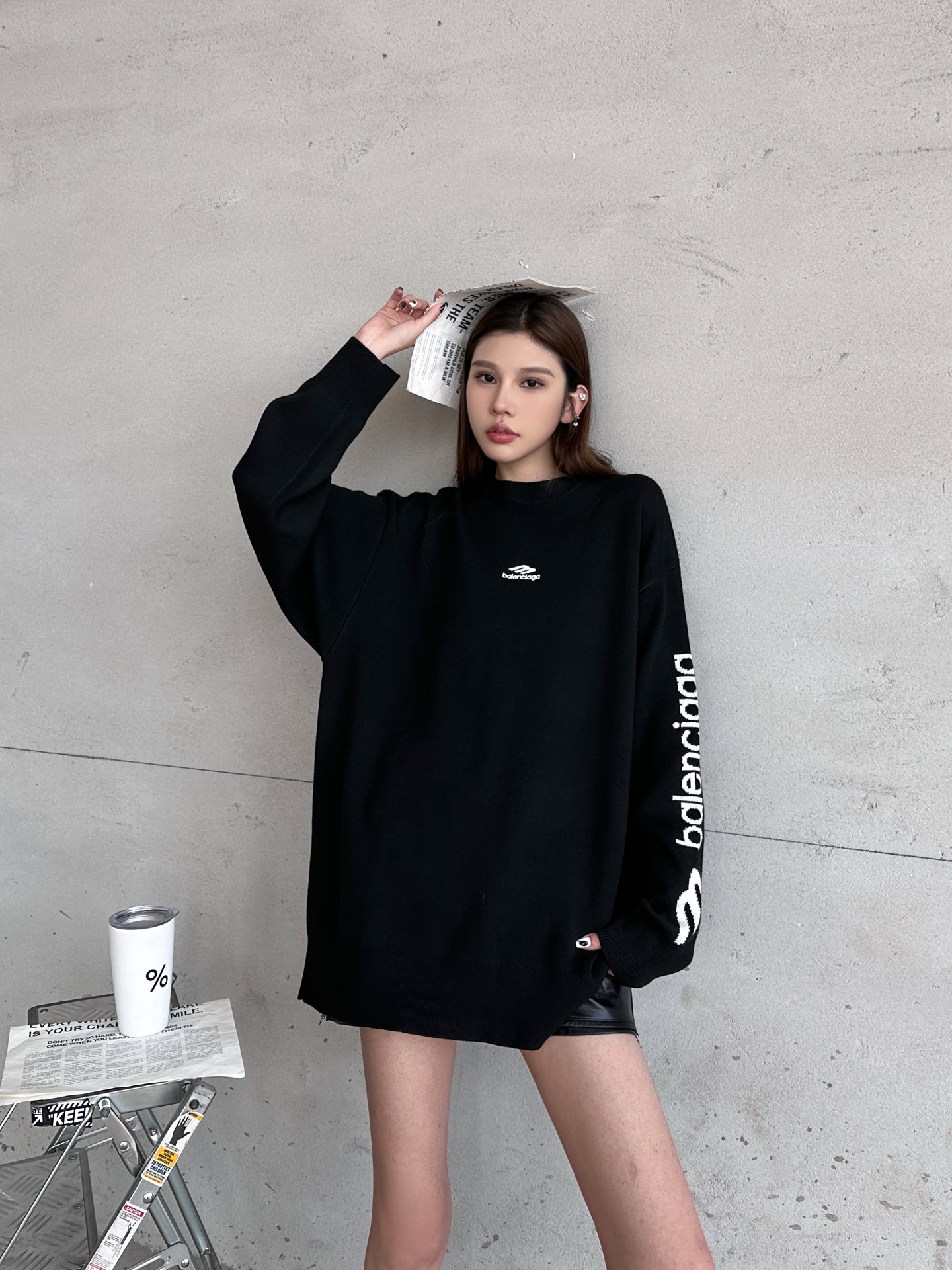 🌾巴黎 ｜ 新款羊毛上衣，经典刺绣标，提花羊毛混纺纱线，时尚休闲，男女同款，尺码sml