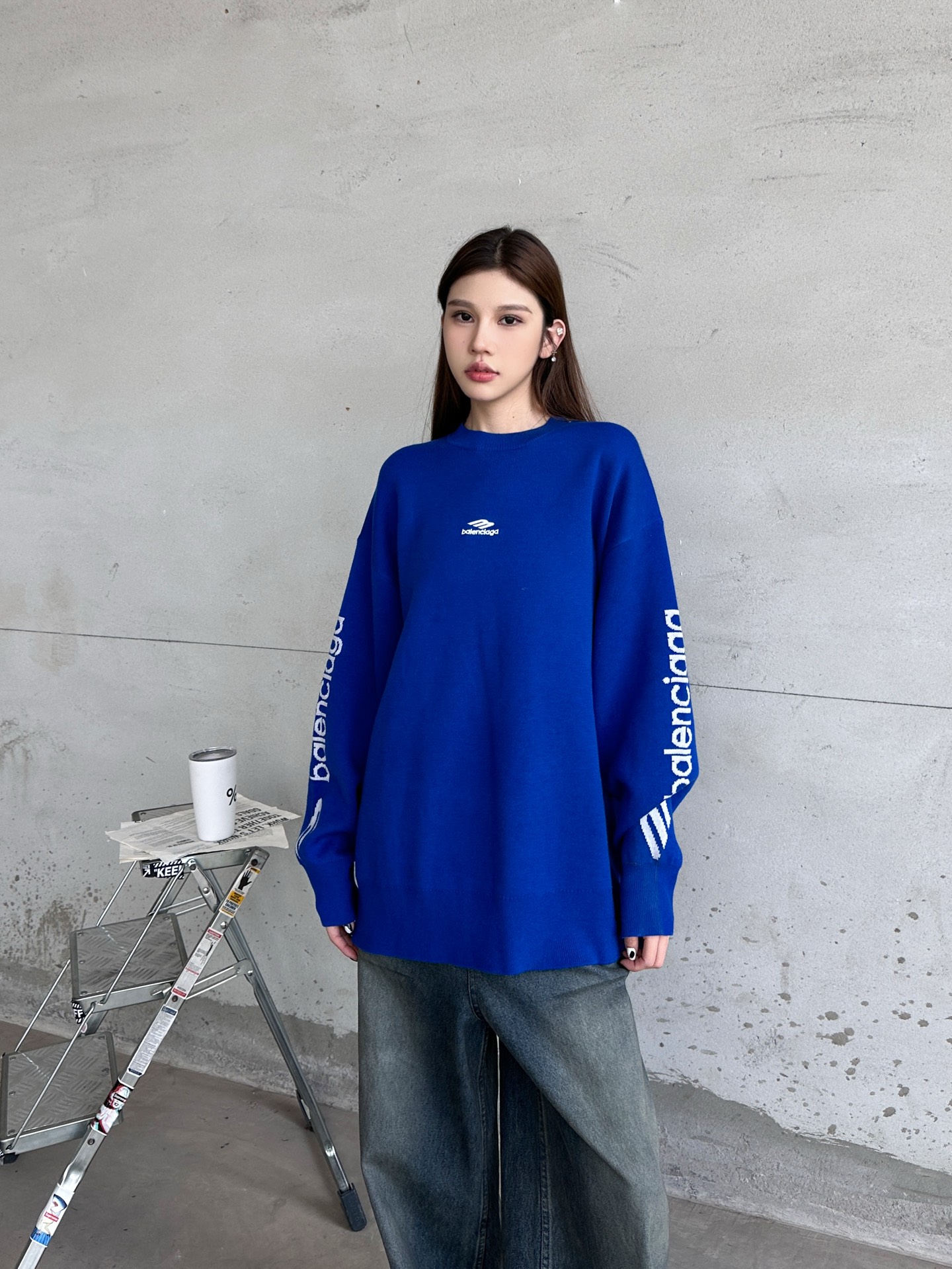 🌾巴黎 ｜ 新款羊毛上衣，经典刺绣标，提花羊毛混纺纱线，时尚休闲，男女同款，尺码sml