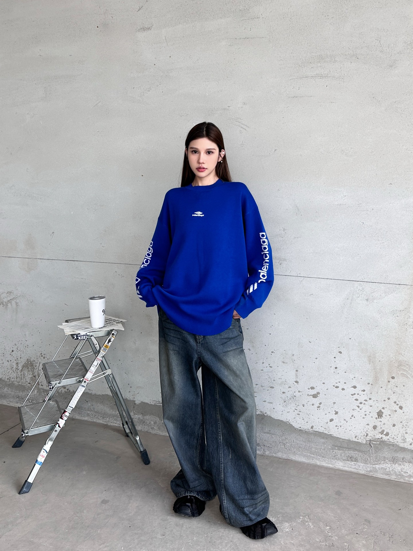 🌾巴黎 ｜ 新款羊毛上衣，经典刺绣标，提花羊毛混纺纱线，时尚休闲，男女同款，尺码sml