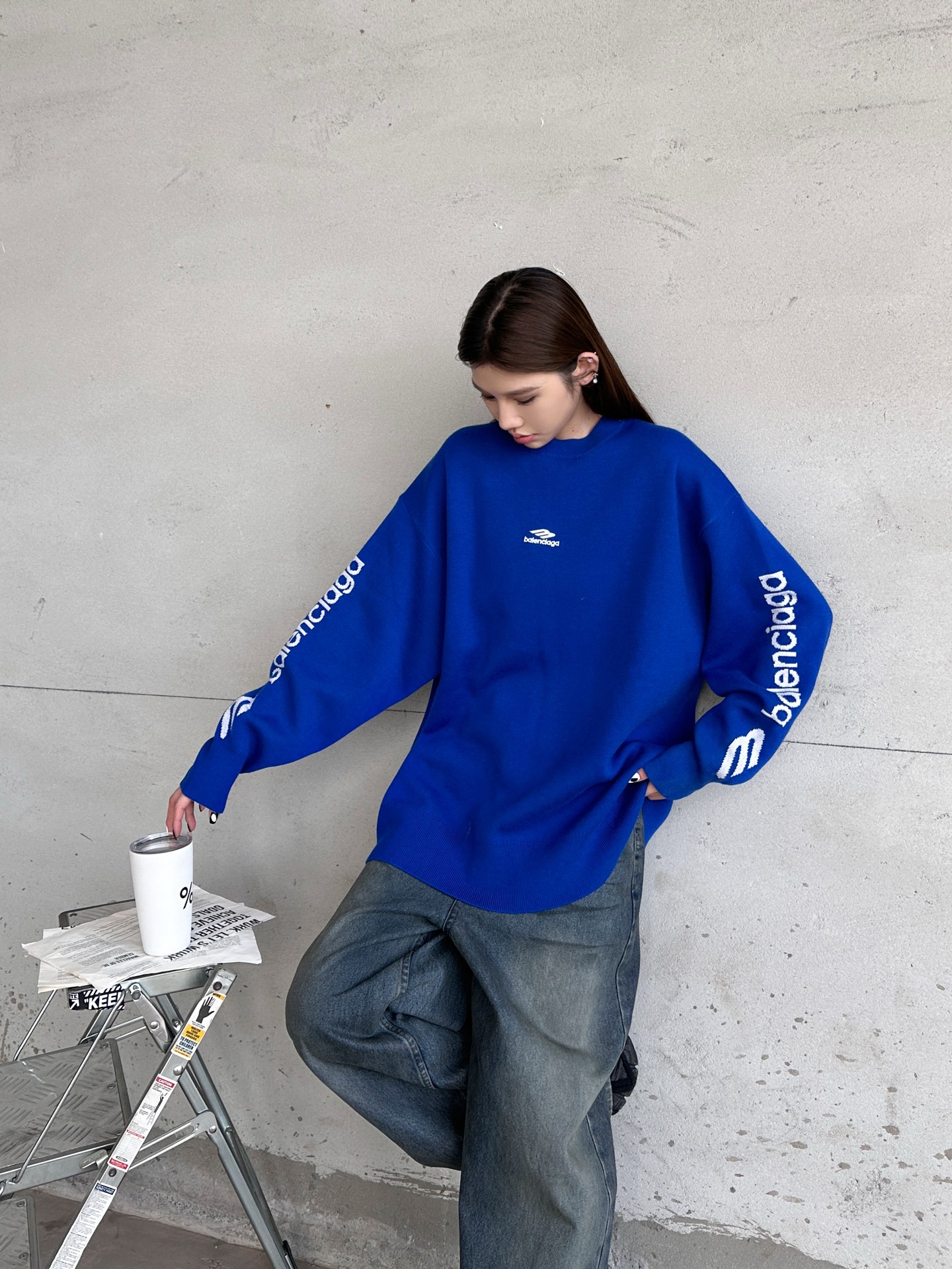 🌾巴黎 ｜ 新款羊毛上衣，经典刺绣标，提花羊毛混纺纱线，时尚休闲，男女同款，尺码sml