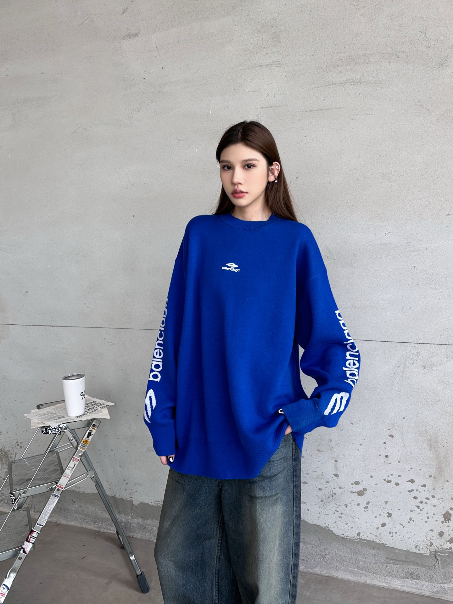 🌾巴黎 ｜ 新款羊毛上衣，经典刺绣标，提花羊毛混纺纱线，时尚休闲，男女同款，尺码sml