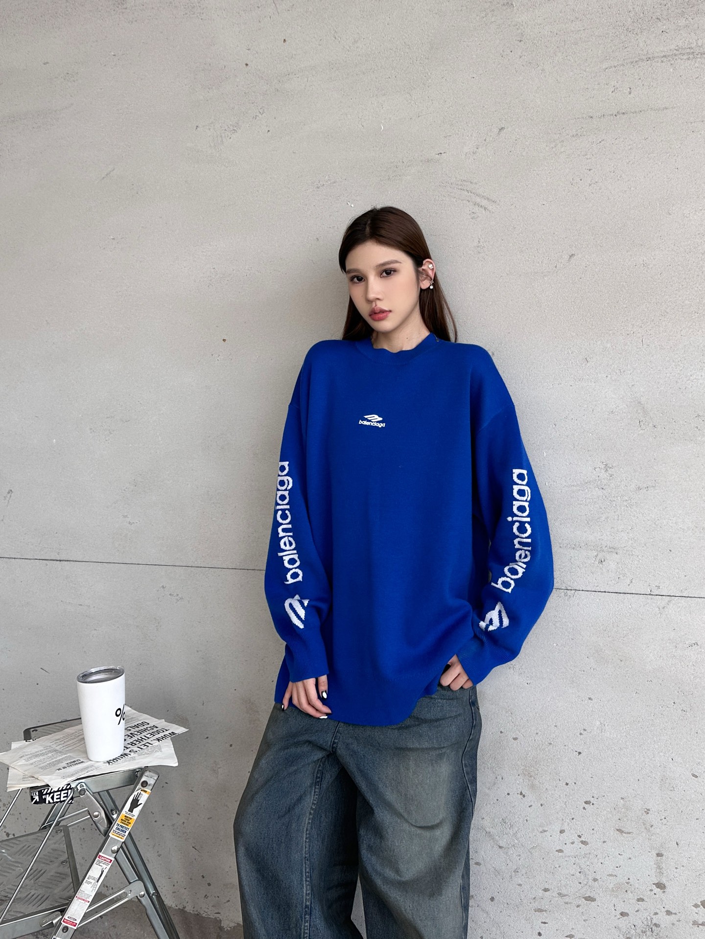 🌾巴黎 ｜ 新款羊毛上衣，经典刺绣标，提花羊毛混纺纱线，时尚休闲，男女同款，尺码sml