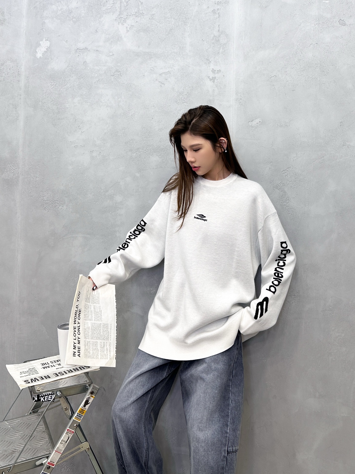 🌾巴黎 ｜ 新款羊毛上衣，经典刺绣标，提花羊毛混纺纱线，时尚休闲，男女同款，尺码sml