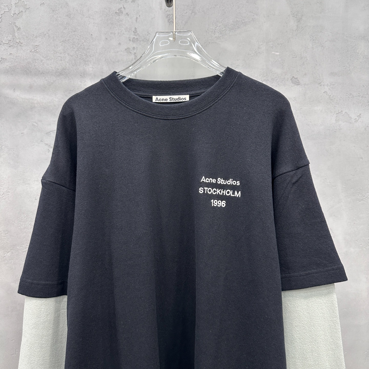 🌾Acne ｜ 新款长袖t，成衣洗水加经典刺绣标，进口特殊高密毛巾布面料，假两件款式，休闲时尚男女同款，