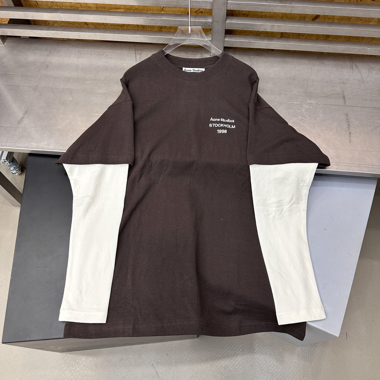 🌾Acne ｜ 新款长袖t，成衣洗水加经典刺绣标，进口特殊高密毛巾布面料，假两件款式，休闲时尚男女同款，
