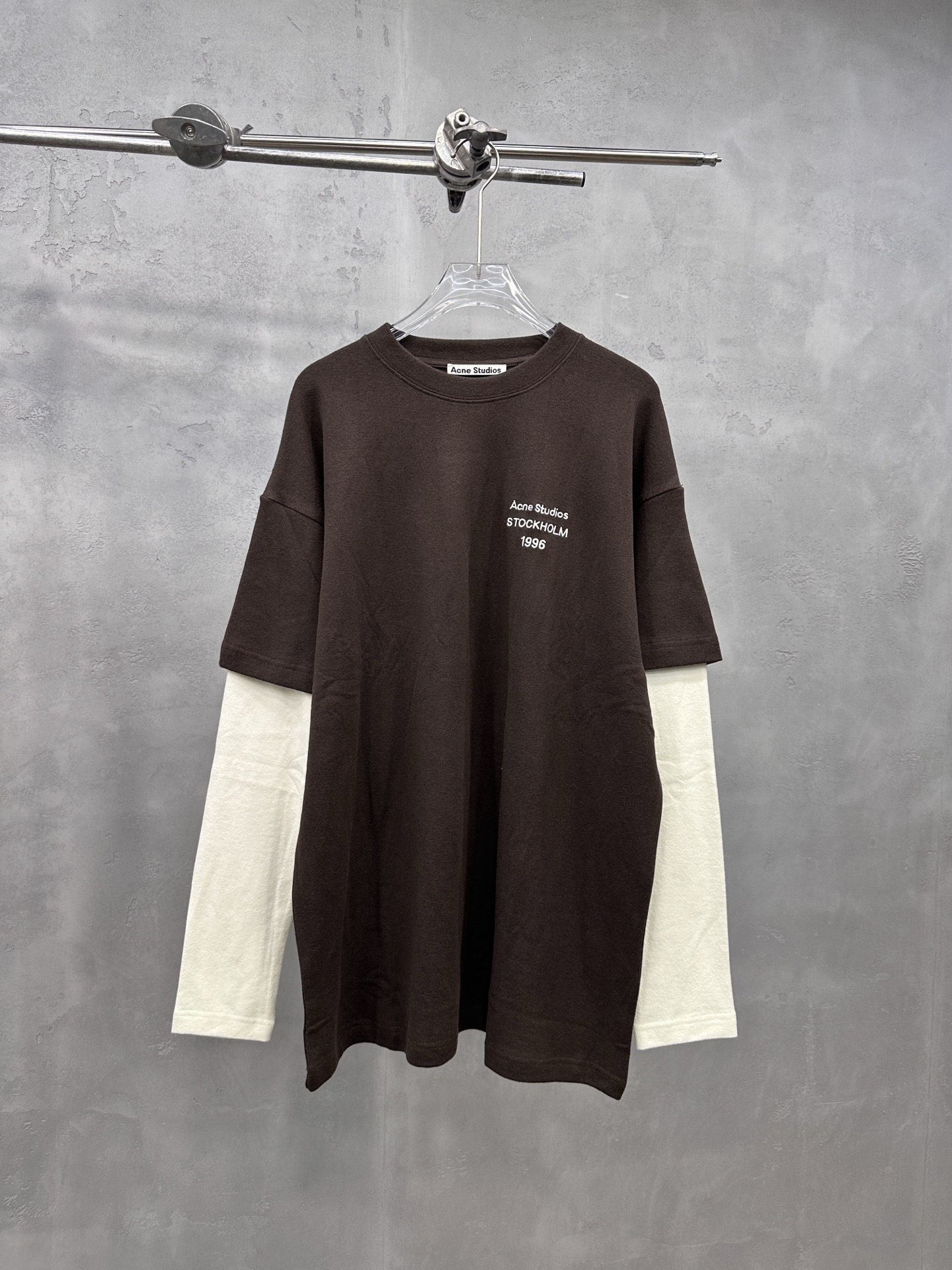 🌾Acne ｜ 新款长袖t，成衣洗水加经典刺绣标，进口特殊高密毛巾布面料，假两件款式，休闲时尚男女同款，