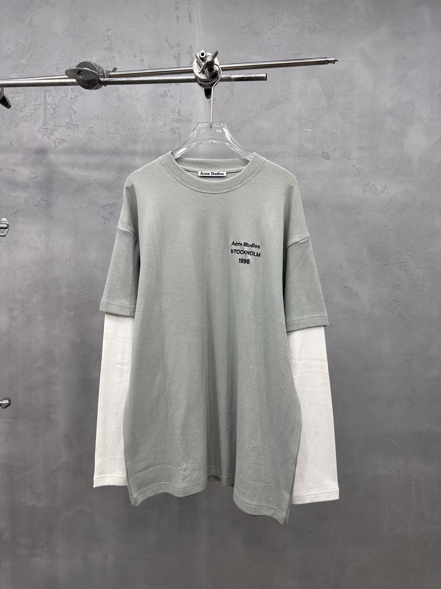 🌾Acne ｜ 新款长袖t，成衣洗水加经典刺绣标，进口特殊高密毛巾布面料，假两件款式，休闲时尚男女同款，
