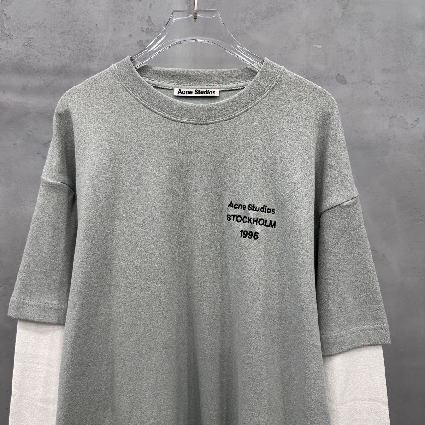 🌾Acne ｜ 新款长袖t，成衣洗水加经典刺绣标，进口特殊高密毛巾布面料，假两件款式，休闲时尚男女同款，