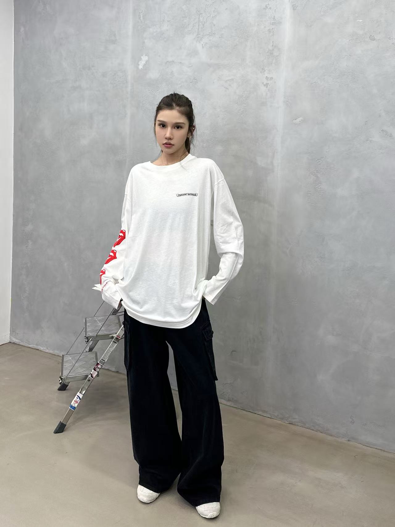 🌾克罗心 ｜ 新款长袖t，成衣洗水工艺加4处印花，日本进口亚麻棉面料，男女同款，尺码sml