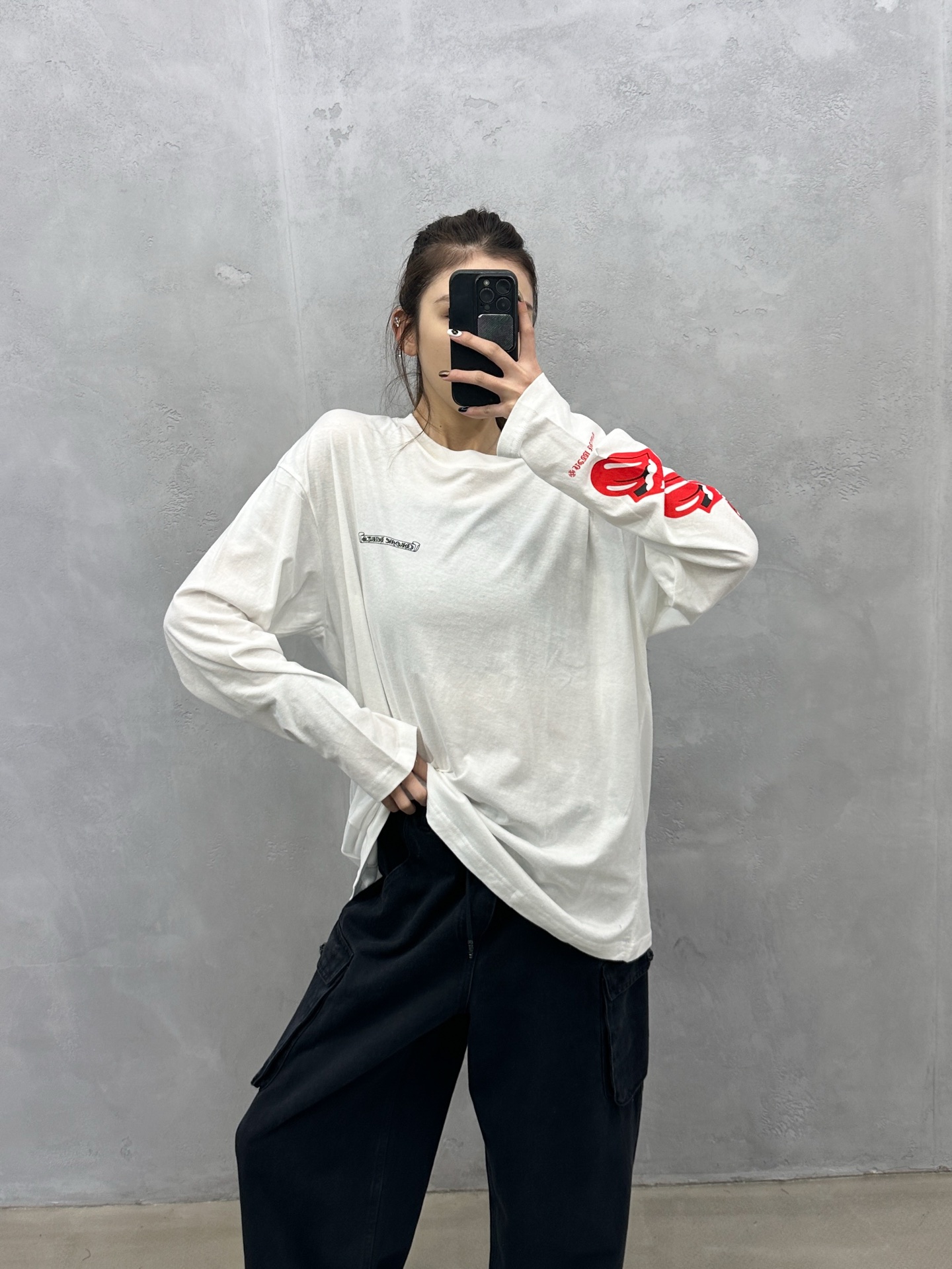 🌾克罗心 ｜ 新款长袖t，成衣洗水工艺加4处印花，日本进口亚麻棉面料，男女同款，尺码sml