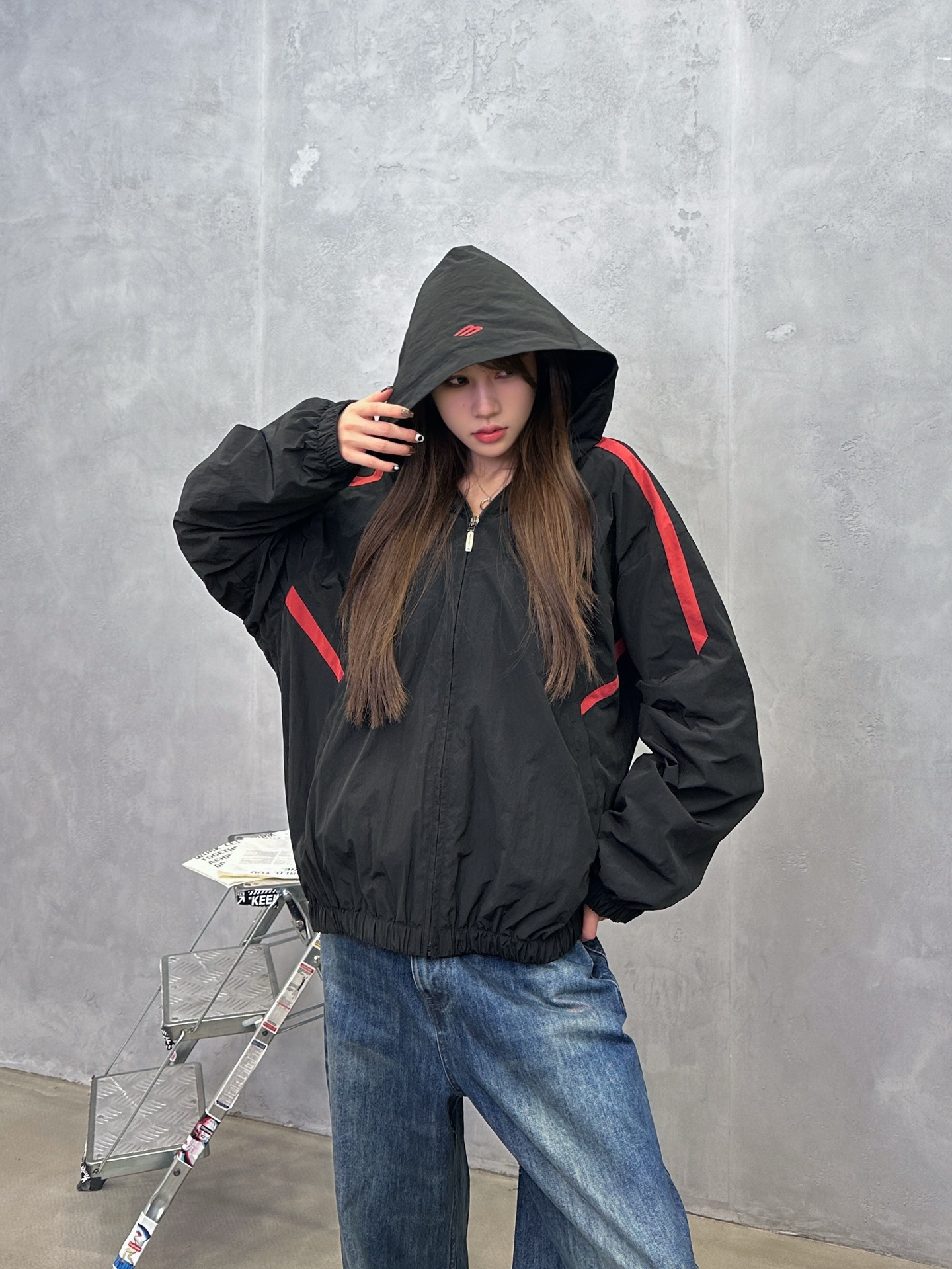 🌾巴黎 ｜ 新款双层外套，品牌经典刺绣标，成衣洗水撞色拼接做工，进口高密棉混纺防泼水面料加精梳全棉针织里