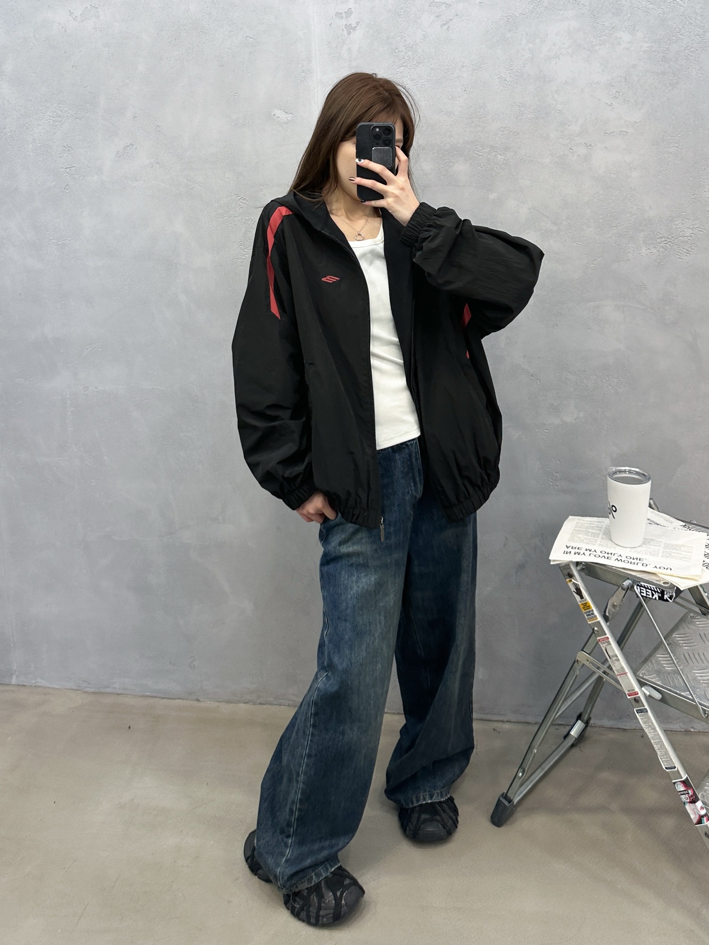 🌾巴黎 ｜ 新款双层外套，品牌经典刺绣标，成衣洗水撞色拼接做工，进口高密棉混纺防泼水面料加精梳全棉针织里