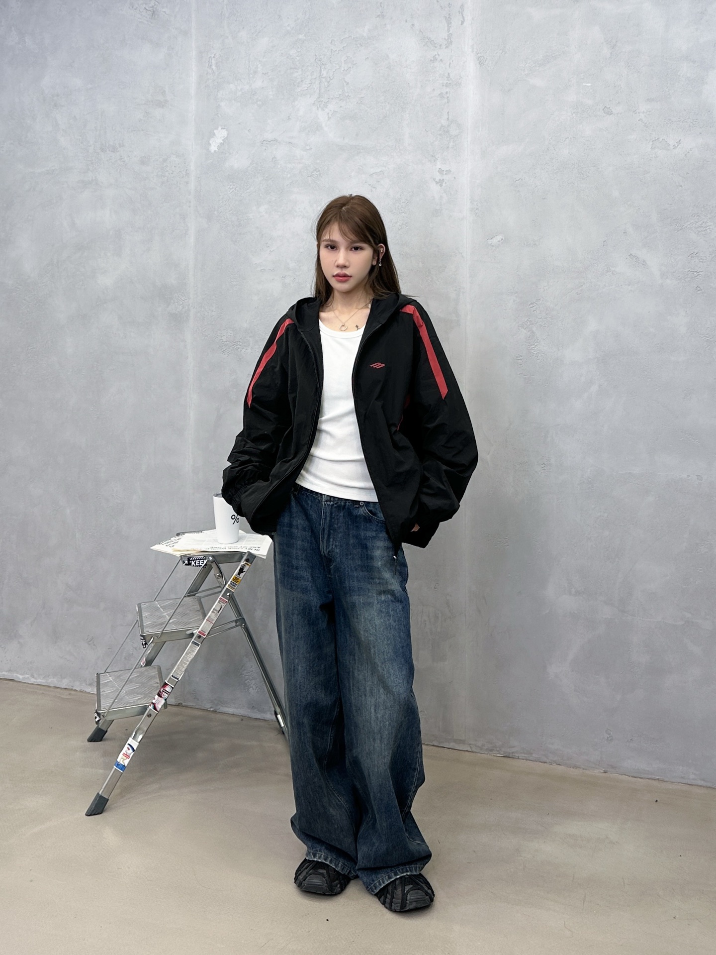 🌾巴黎 ｜ 新款双层外套，品牌经典刺绣标，成衣洗水撞色拼接做工，进口高密棉混纺防泼水面料加精梳全棉针织里