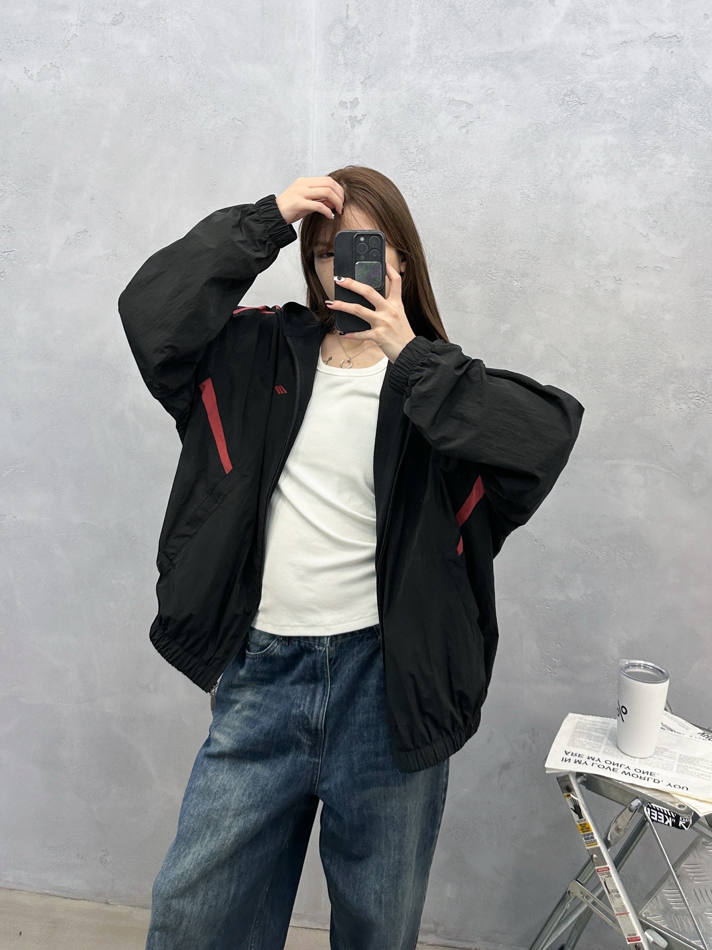 🌾巴黎 ｜ 新款双层外套，品牌经典刺绣标，成衣洗水撞色拼接做工，进口高密棉混纺防泼水面料加精梳全棉针织里