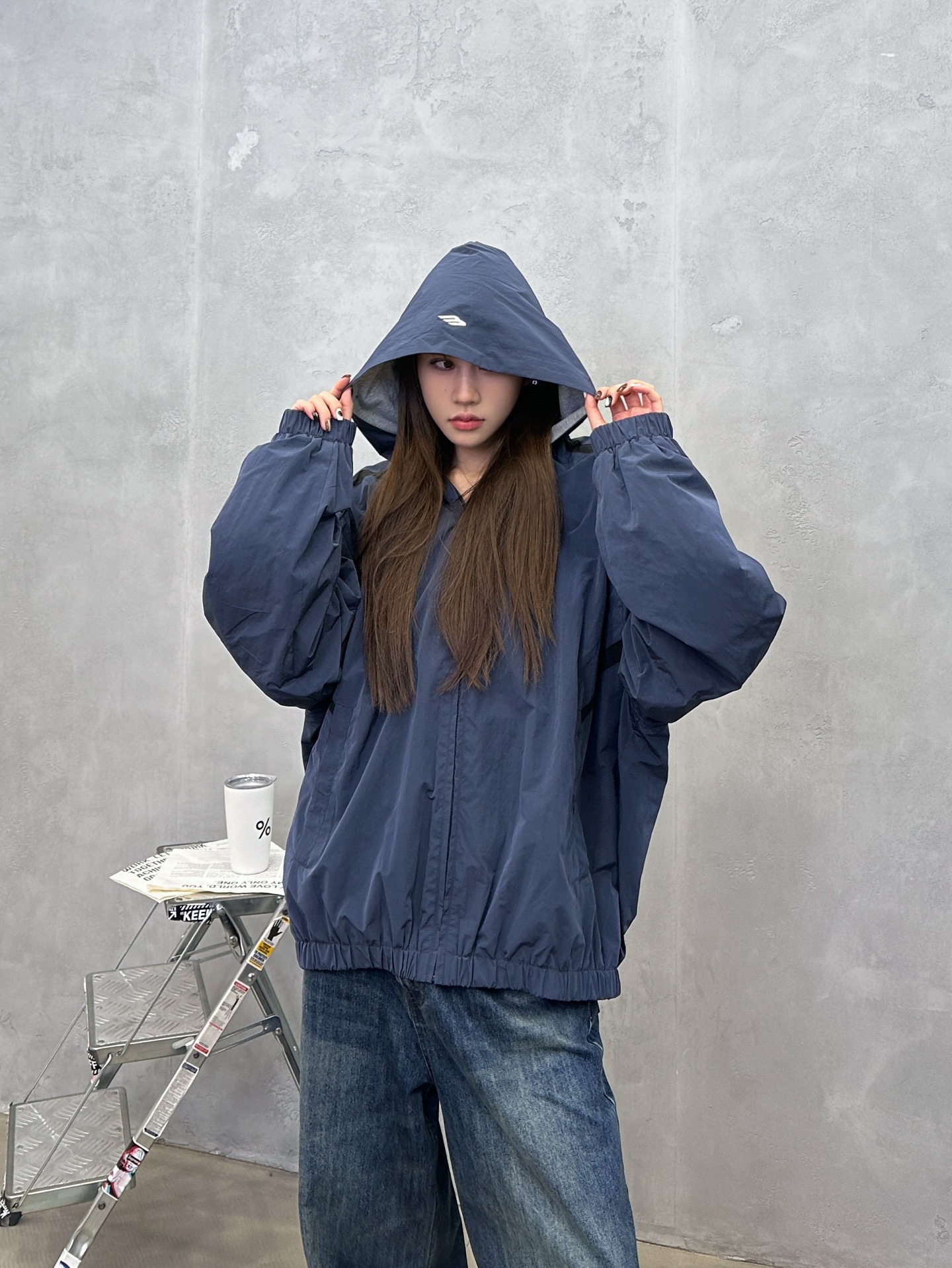 🌾巴黎 ｜ 新款双层外套，品牌经典刺绣标，成衣洗水撞色拼接做工，进口高密棉混纺防泼水面料加精梳全棉针织里