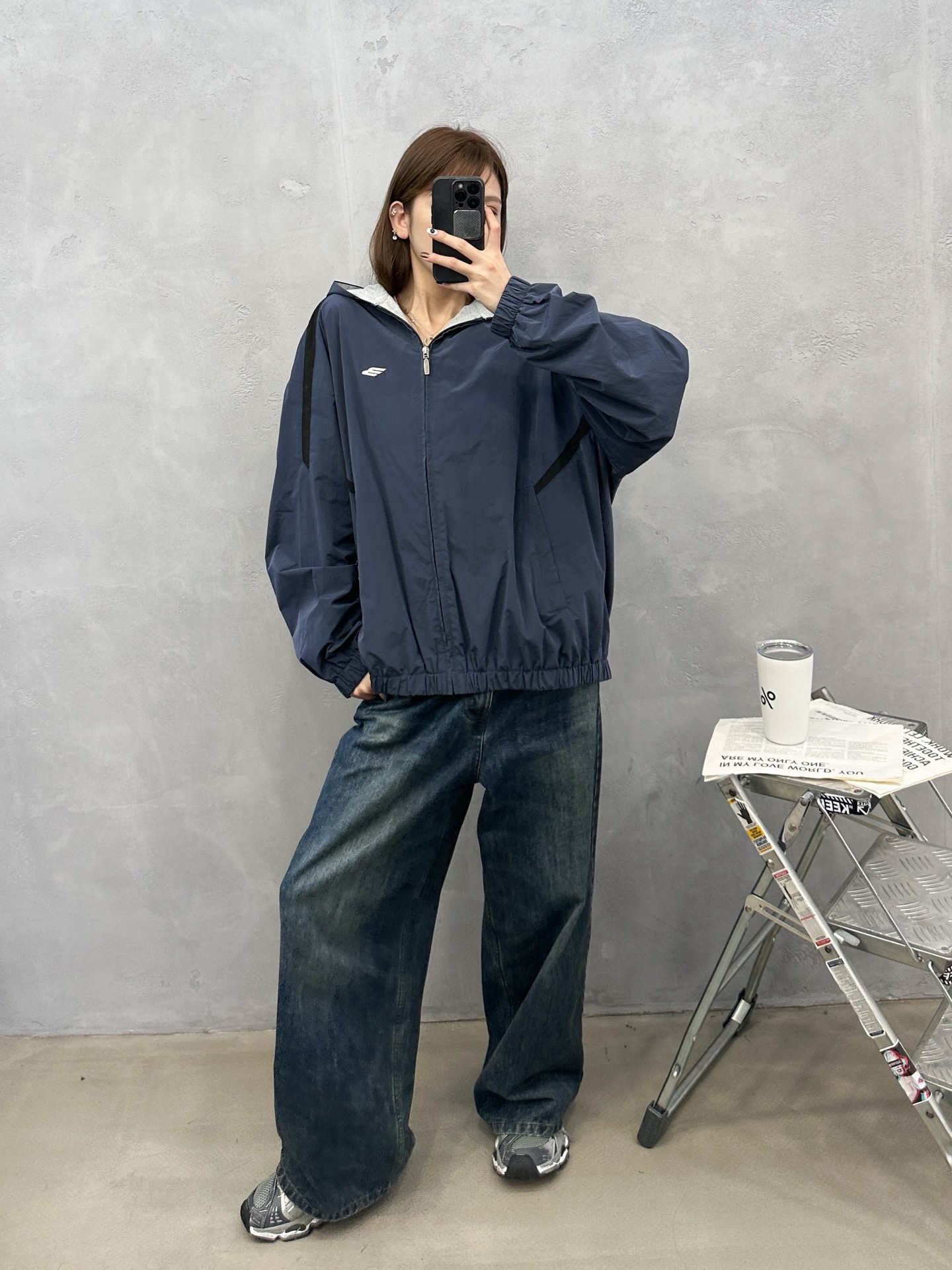 🌾巴黎 ｜ 新款双层外套，品牌经典刺绣标，成衣洗水撞色拼接做工，进口高密棉混纺防泼水面料加精梳全棉针织里