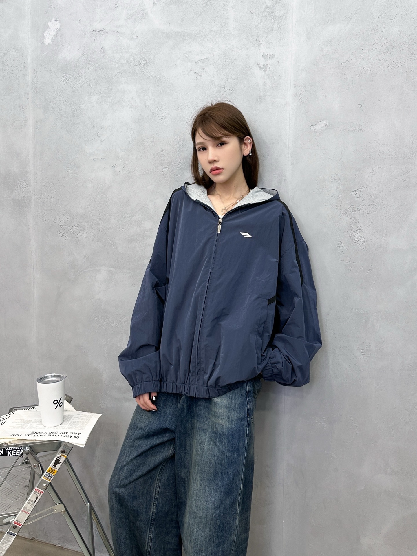 🌾巴黎 ｜ 新款双层外套，品牌经典刺绣标，成衣洗水撞色拼接做工，进口高密棉混纺防泼水面料加精梳全棉针织里