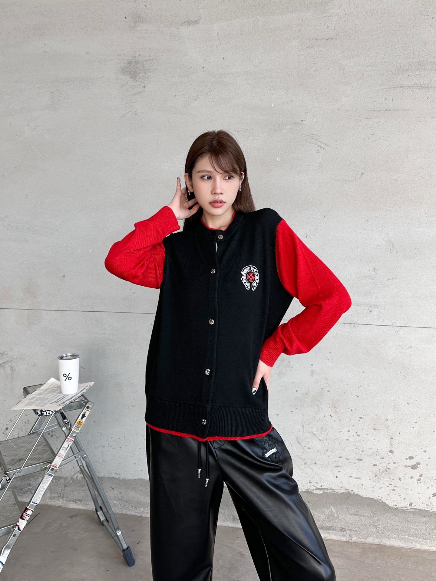 🌾克罗心 ｜ 新款羊毛开衫，经典前后印花标，羊毛混纺面料撞色做工，时尚休闲，尺码sml