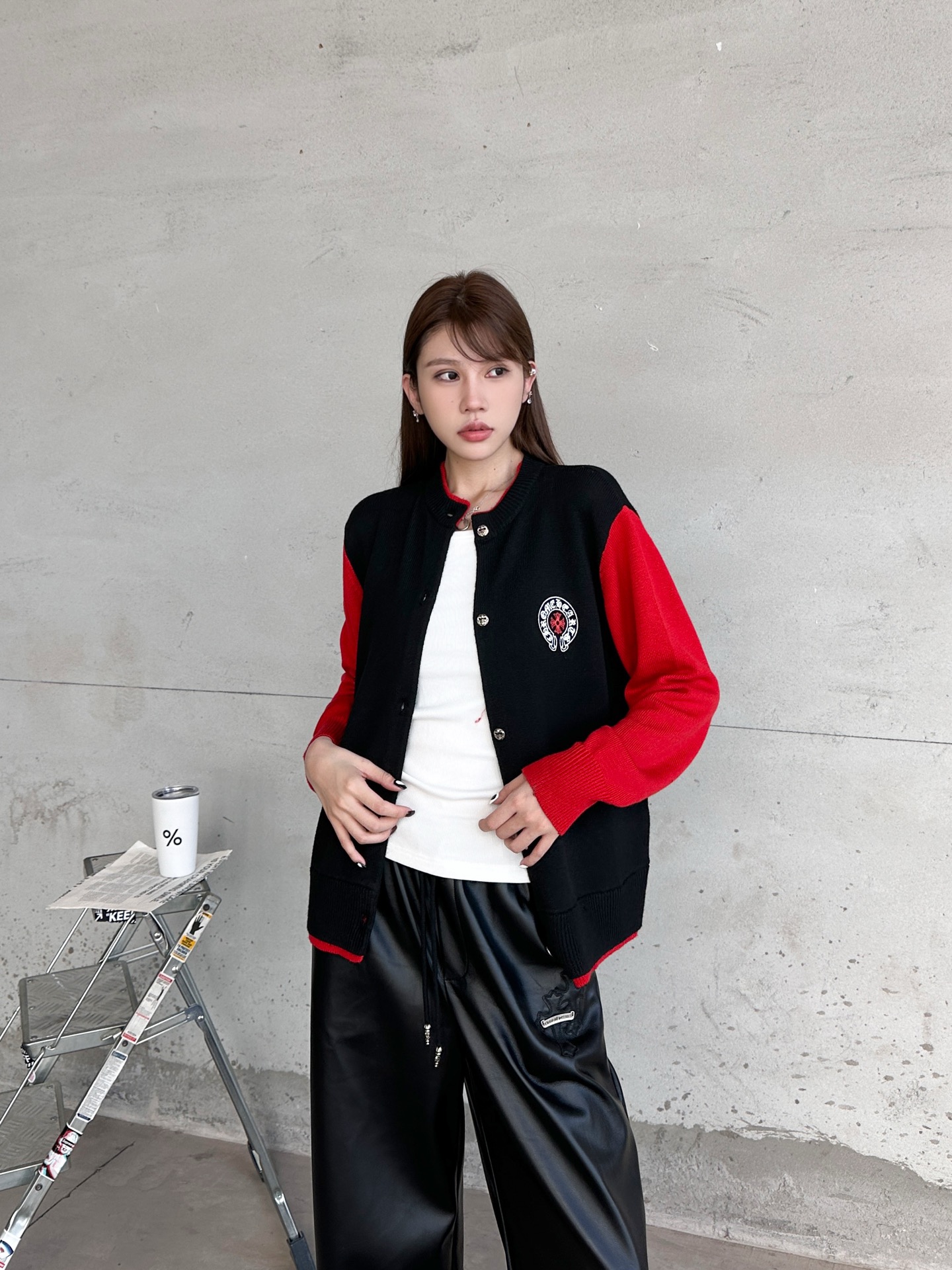 🌾克罗心 ｜ 新款羊毛开衫，经典前后印花标，羊毛混纺面料撞色做工，时尚休闲，尺码sml