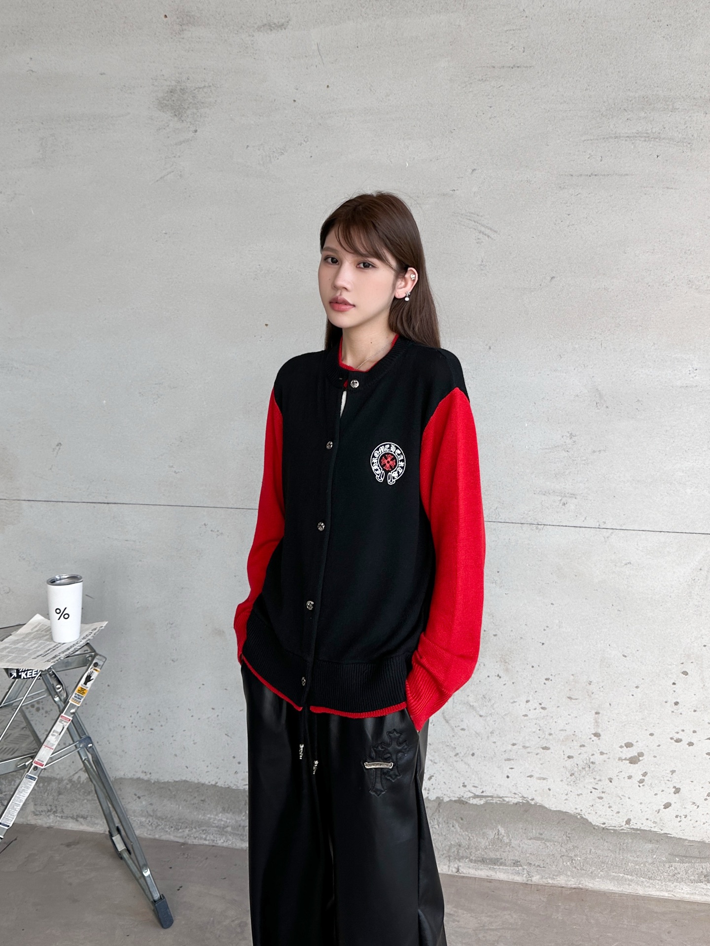 🌾克罗心 ｜ 新款羊毛开衫，经典前后印花标，羊毛混纺面料撞色做工，时尚休闲，尺码sml