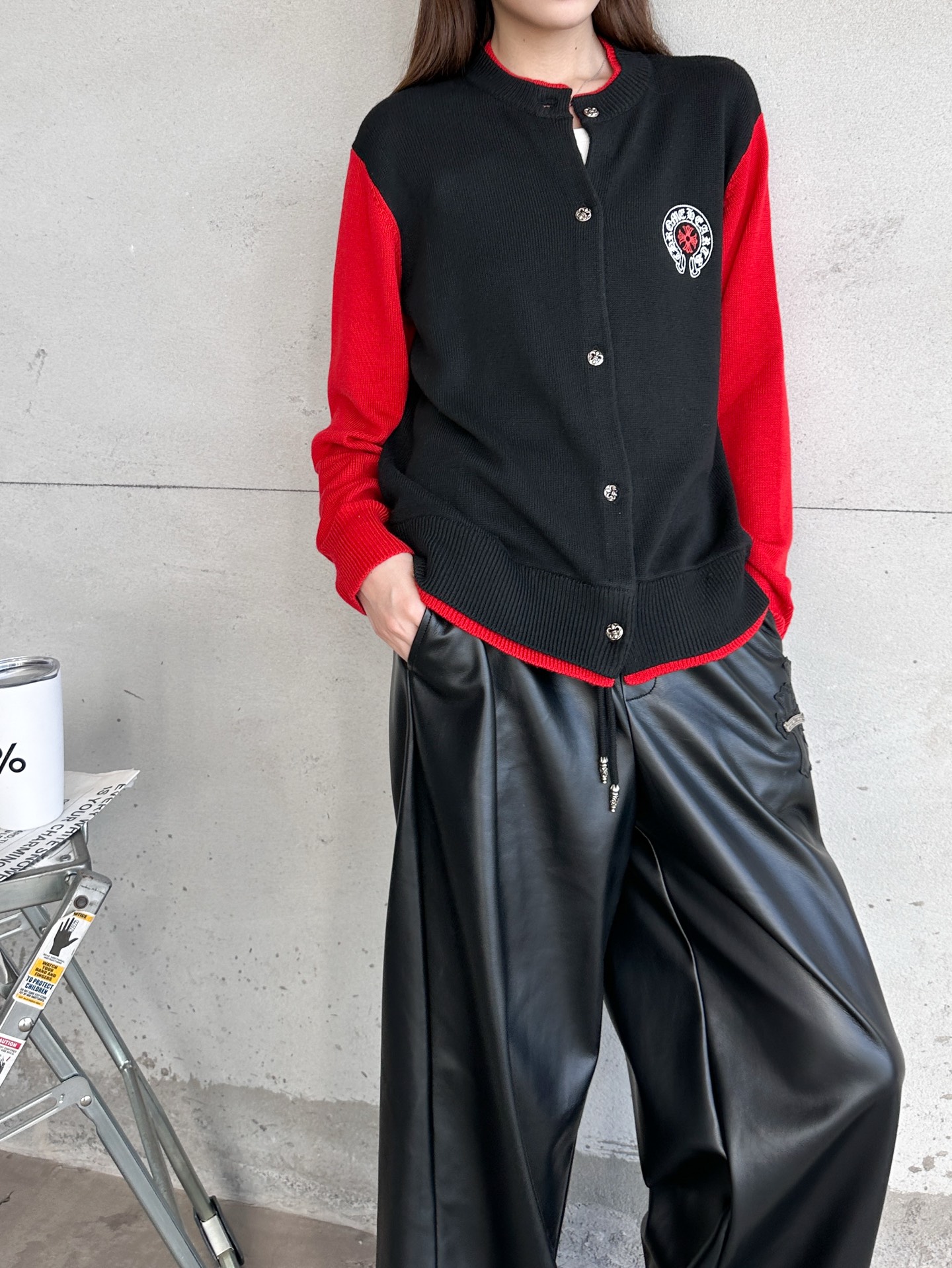 🌾克罗心 ｜ 新款羊毛开衫，经典前后印花标，羊毛混纺面料撞色做工，时尚休闲，尺码sml