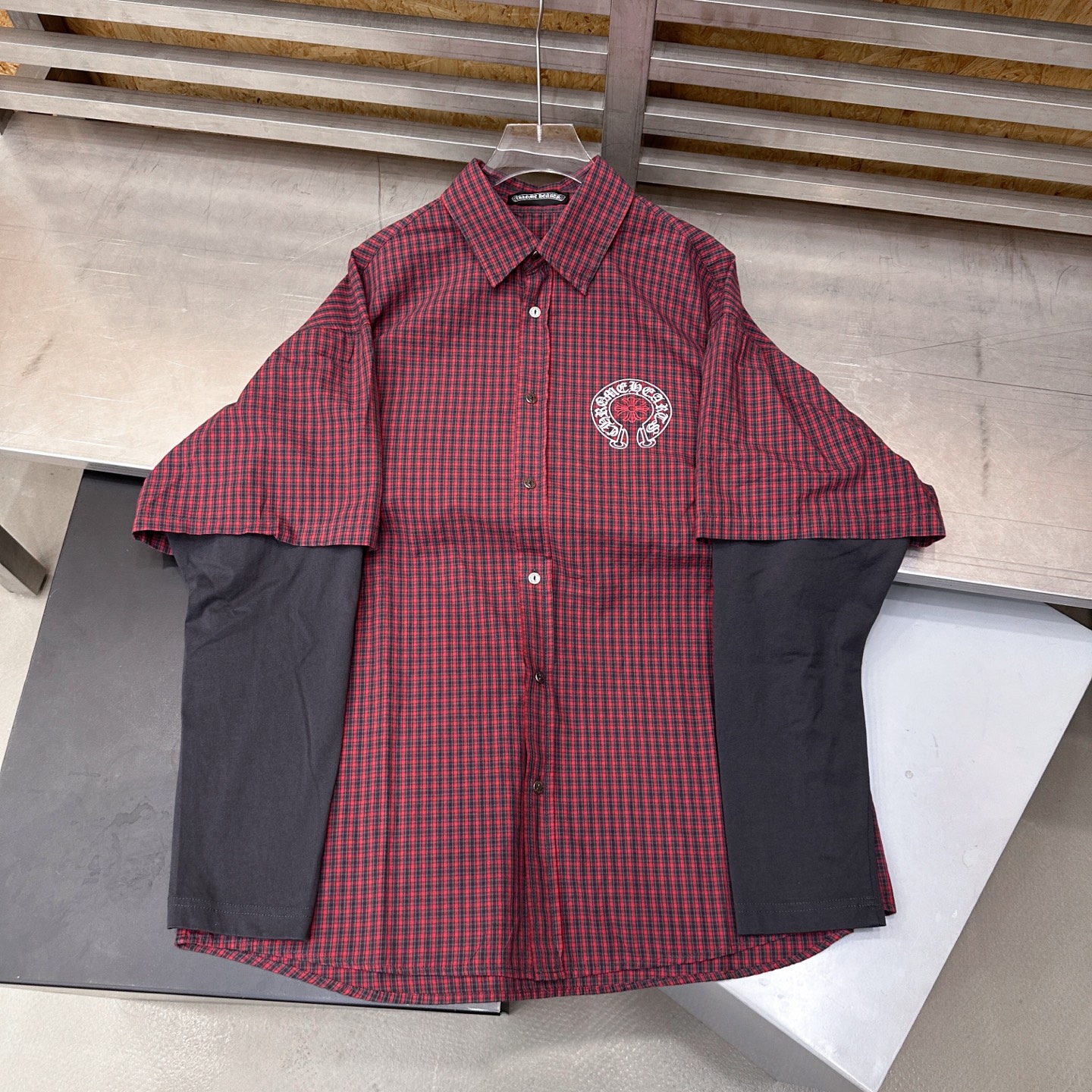 🌾克罗心 ｜ 新款休闲衬衣，成衣洗水加多处印花，针梭织假两件做工，男女同款，尺码sml