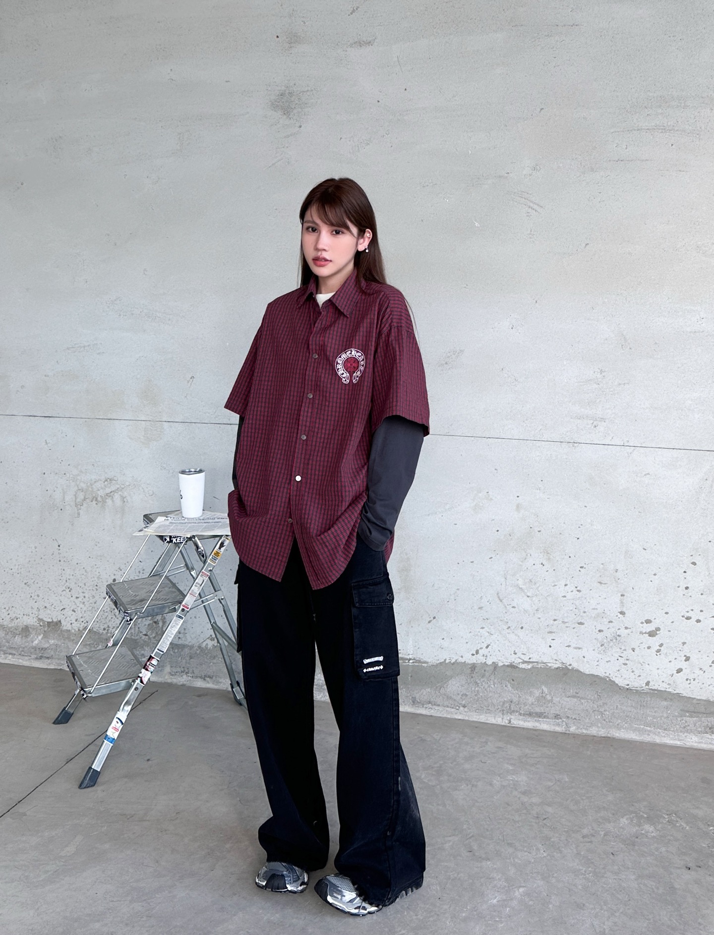 🌾克罗心 ｜ 新款休闲衬衣，成衣洗水加多处印花，针梭织假两件做工，男女同款，尺码sml