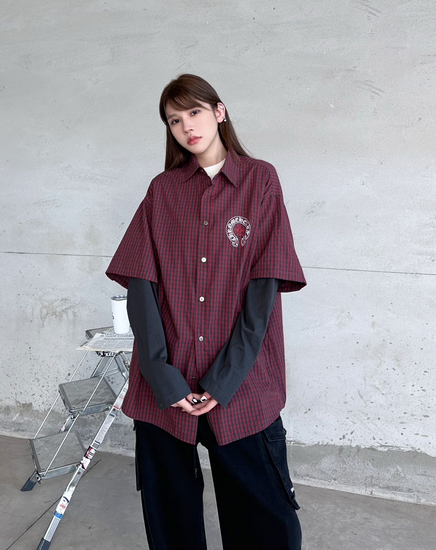 🌾克罗心 ｜ 新款休闲衬衣，成衣洗水加多处印花，针梭织假两件做工，男女同款，尺码sml