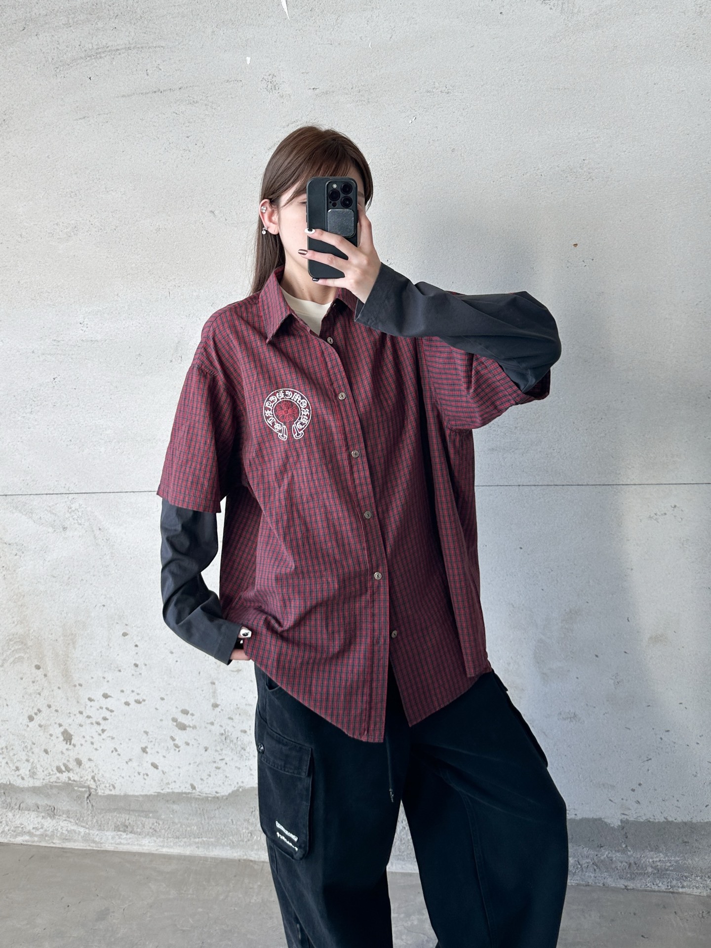 🌾克罗心 ｜ 新款休闲衬衣，成衣洗水加多处印花，针梭织假两件做工，男女同款，尺码sml