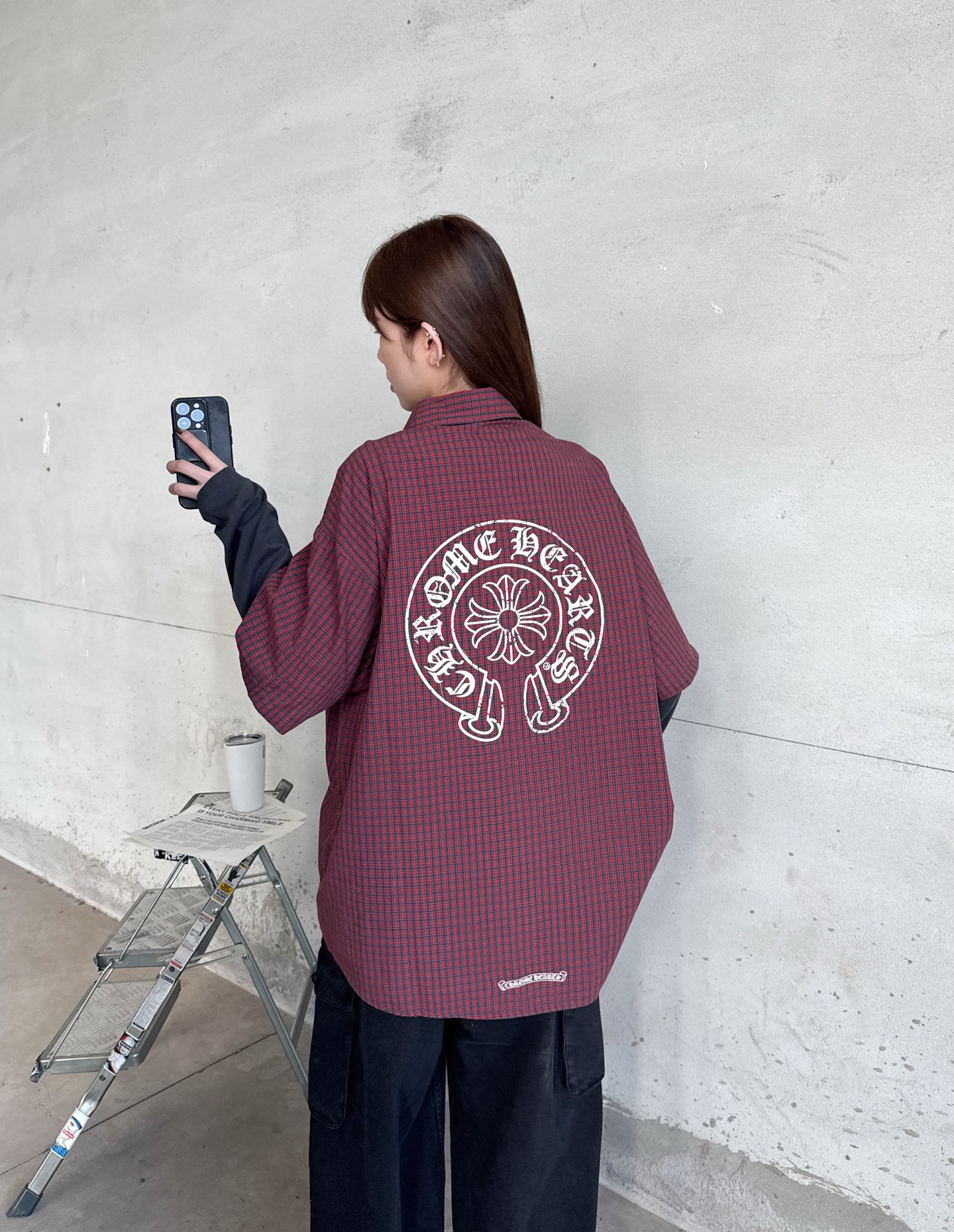 🌾克罗心 ｜ 新款休闲衬衣，成衣洗水加多处印花，针梭织假两件做工，男女同款，尺码sml