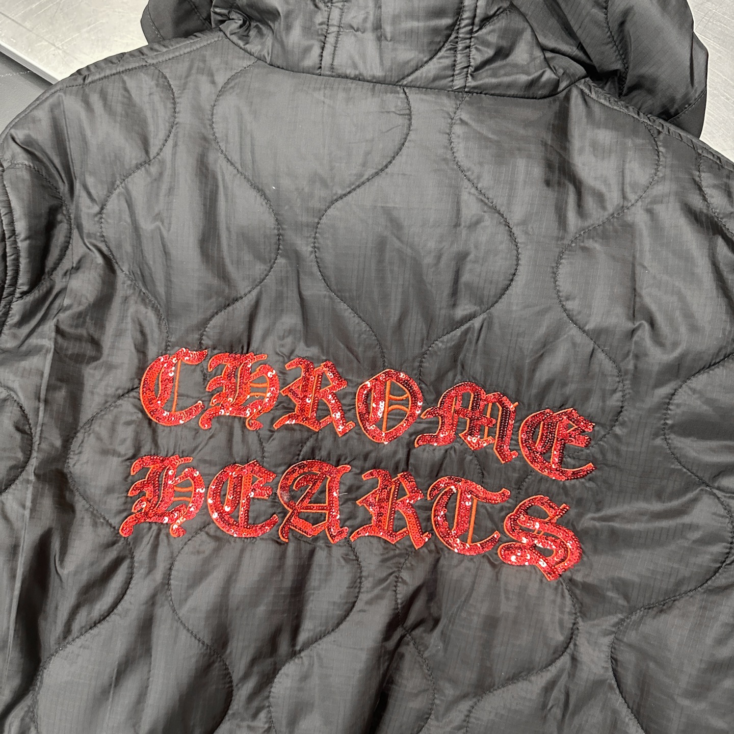 🌾克罗心 ｜ 新款棉服外套，进口超薄暗格尼龙面料，手工珠片刺绣工艺，男女同款，时尚休闲，尺码sml