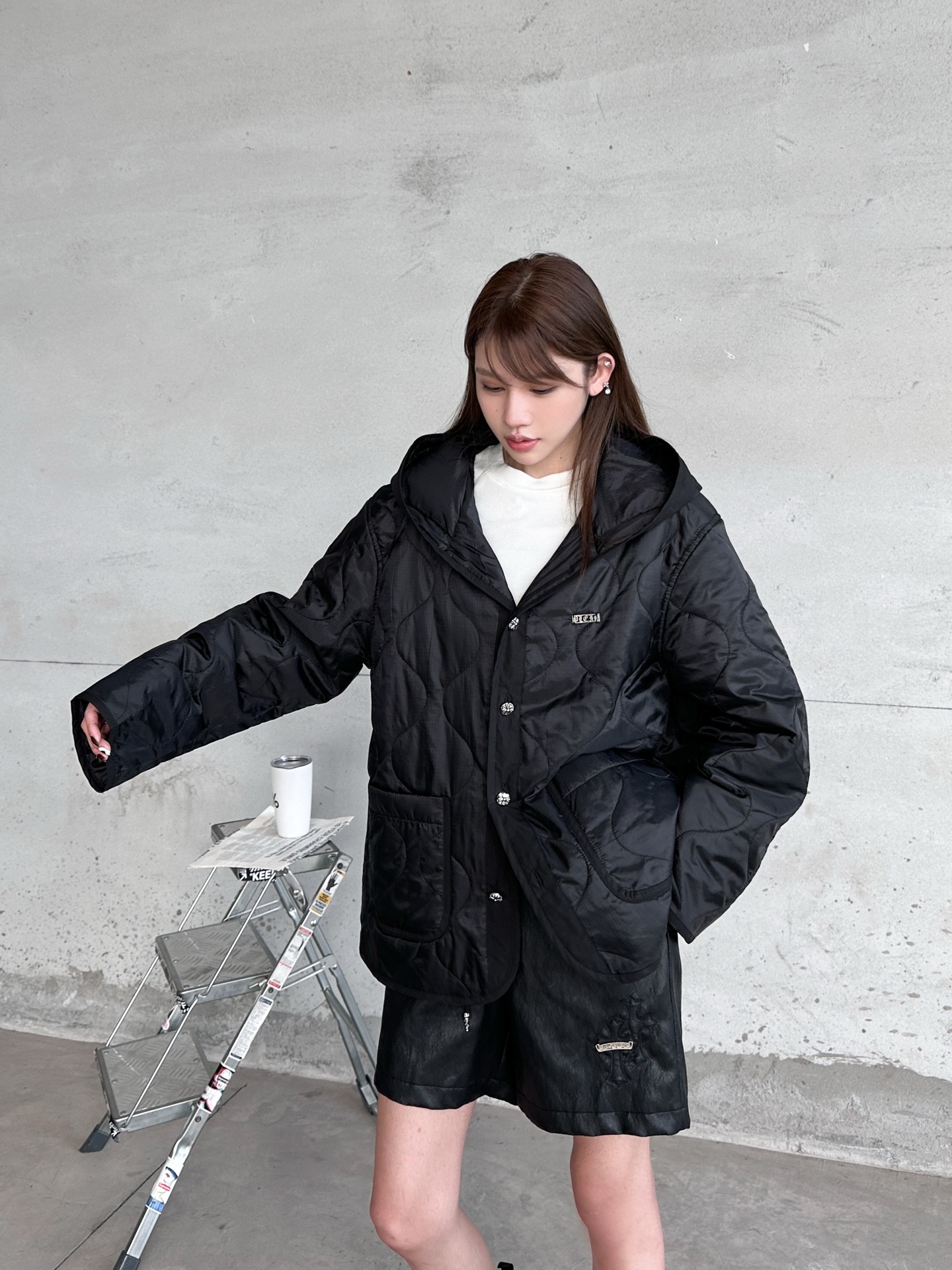 🌾克罗心 ｜ 新款棉服外套，进口超薄暗格尼龙面料，手工珠片刺绣工艺，男女同款，时尚休闲，尺码sml