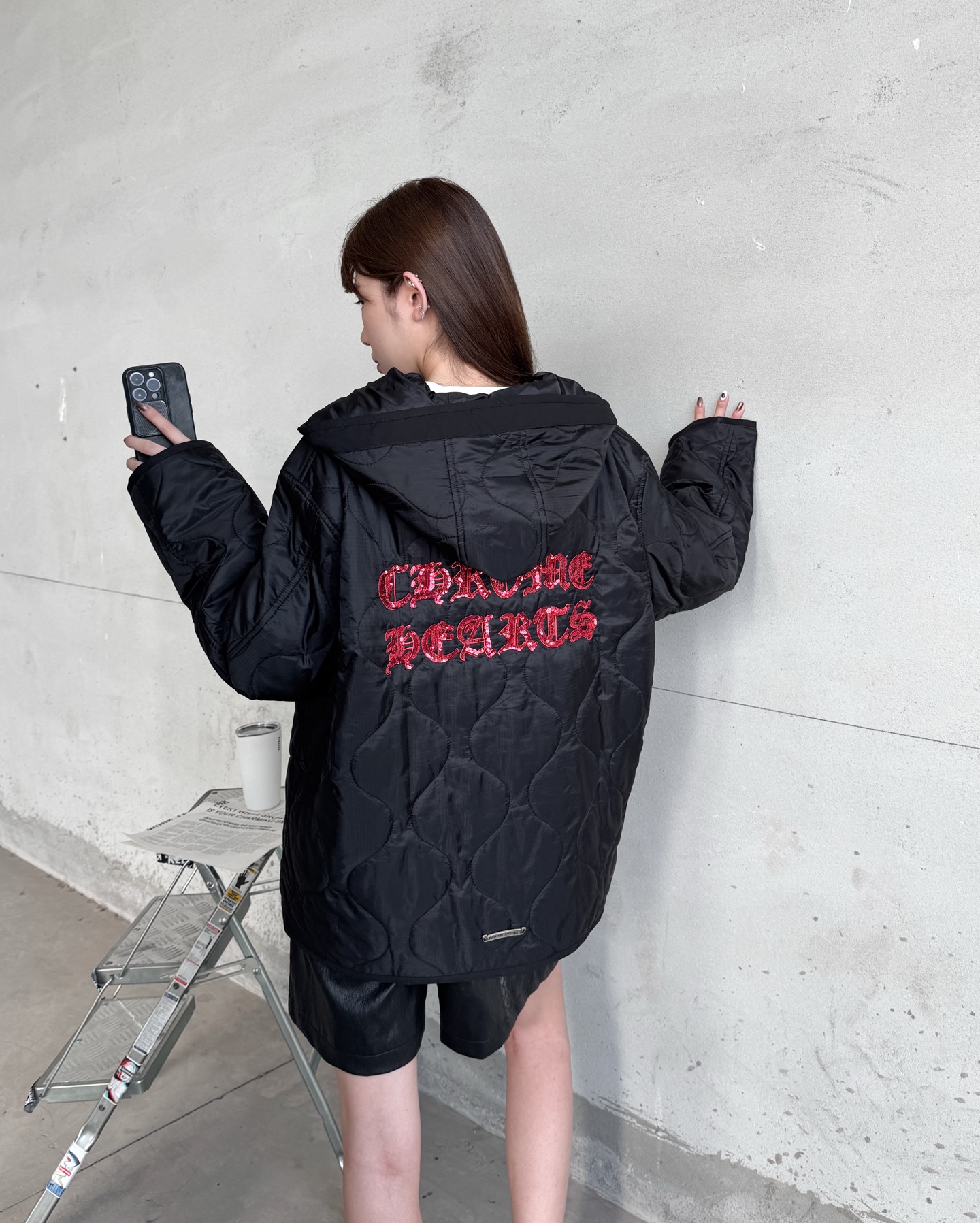 🌾克罗心 ｜ 新款棉服外套，进口超薄暗格尼龙面料，手工珠片刺绣工艺，男女同款，时尚休闲，尺码sml