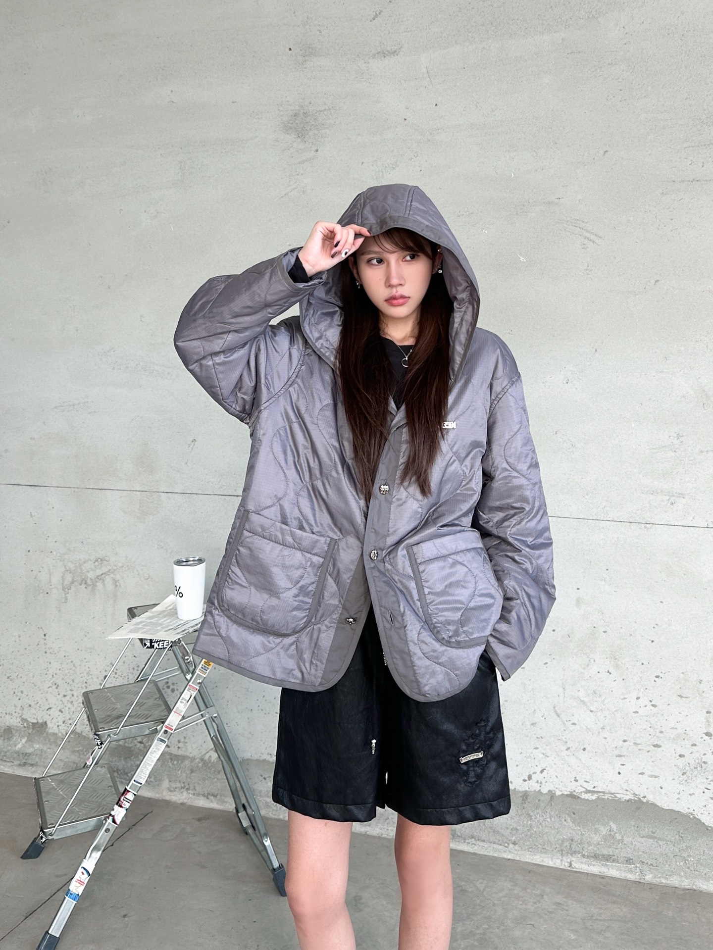 🌾克罗心 ｜ 新款棉服外套，进口超薄暗格尼龙面料，手工珠片刺绣工艺，男女同款，时尚休闲，尺码sml