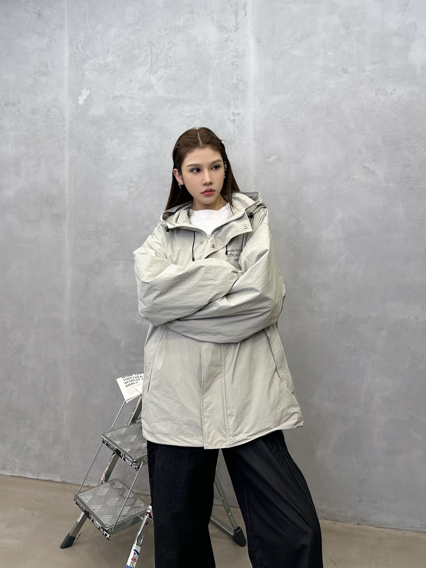 🌾Acne ｜ 新款休闲风衣，成衣洗水加经典印花标，双层做工，内里全棉色织格纹面料，休闲时尚，男女同款，