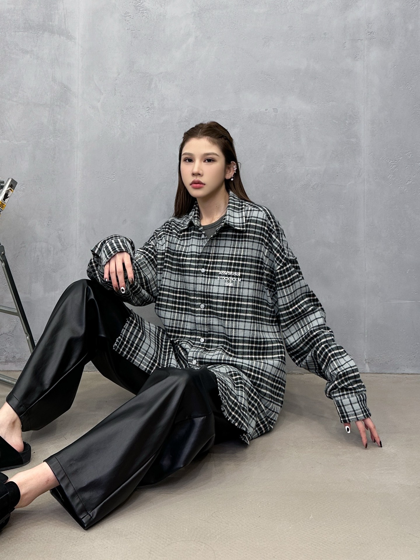 🌾Acne ｜ 新款休闲衬衣，成衣洗水前后印花工艺加全棉色织格纹面料，男女同款，尺码sml