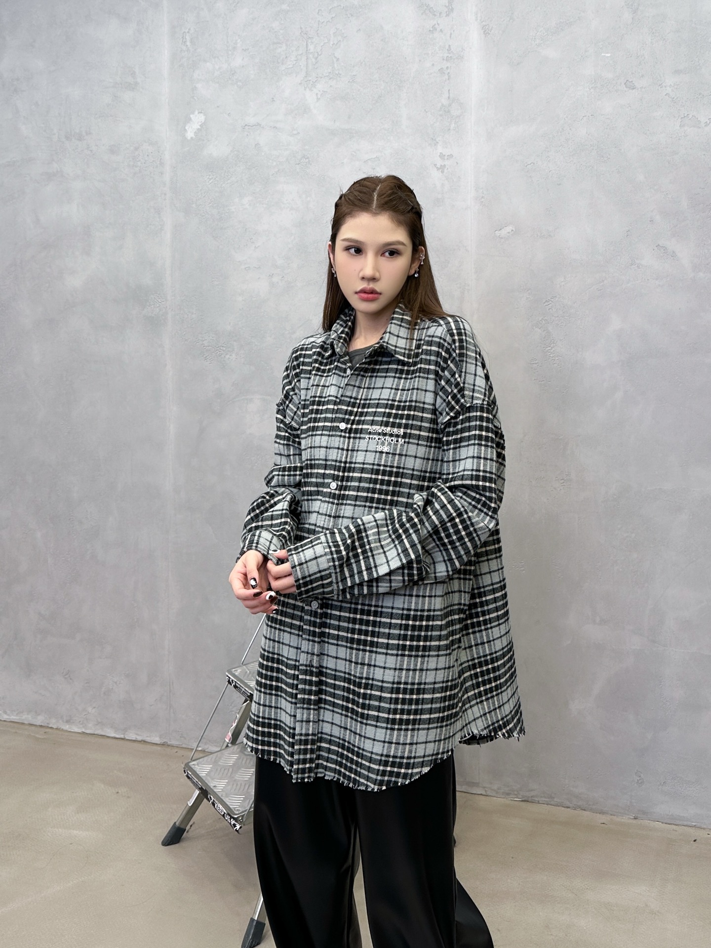 🌾Acne ｜ 新款休闲衬衣，成衣洗水前后印花工艺加全棉色织格纹面料，男女同款，尺码sml