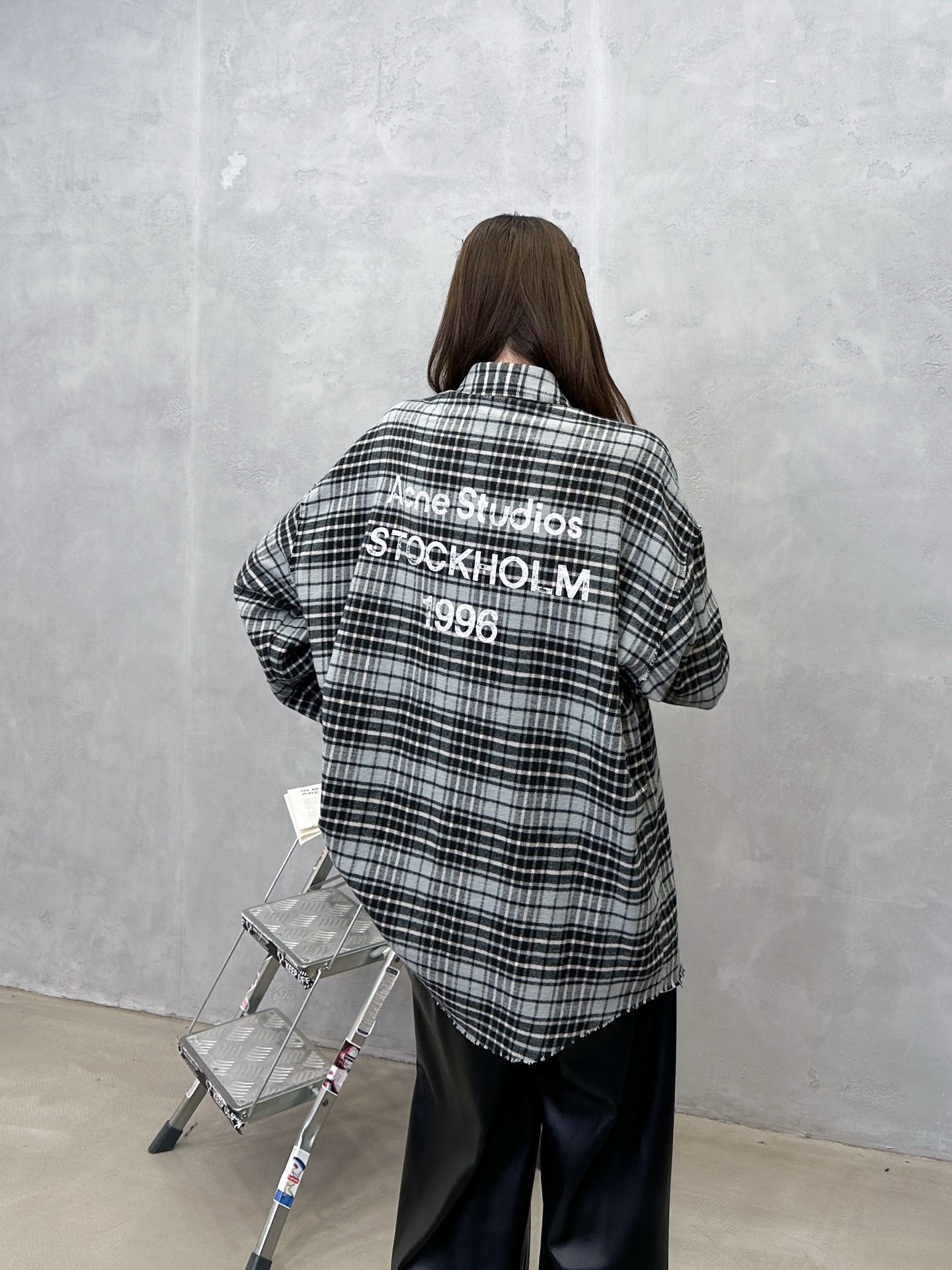 🌾Acne ｜ 新款休闲衬衣，成衣洗水前后印花工艺加全棉色织格纹面料，男女同款，尺码sml