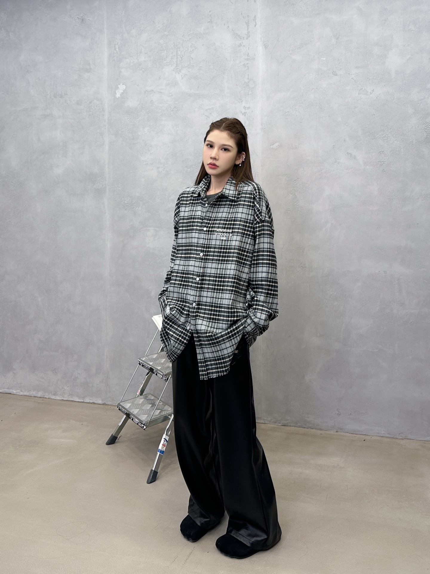 🌾Acne ｜ 新款休闲衬衣，成衣洗水前后印花工艺加全棉色织格纹面料，男女同款，尺码sml